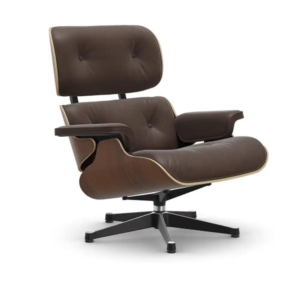 Eames Lounge Chair Black-pigmented Walnut Polished/Black fåtölj