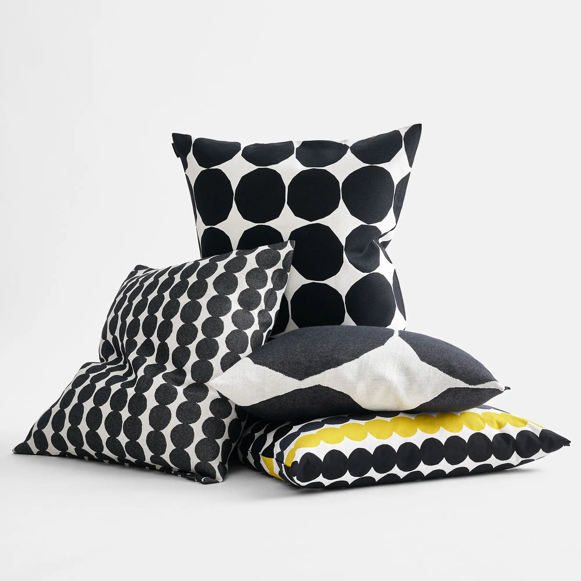Räsymatto kuddfodral 50x50 white, black