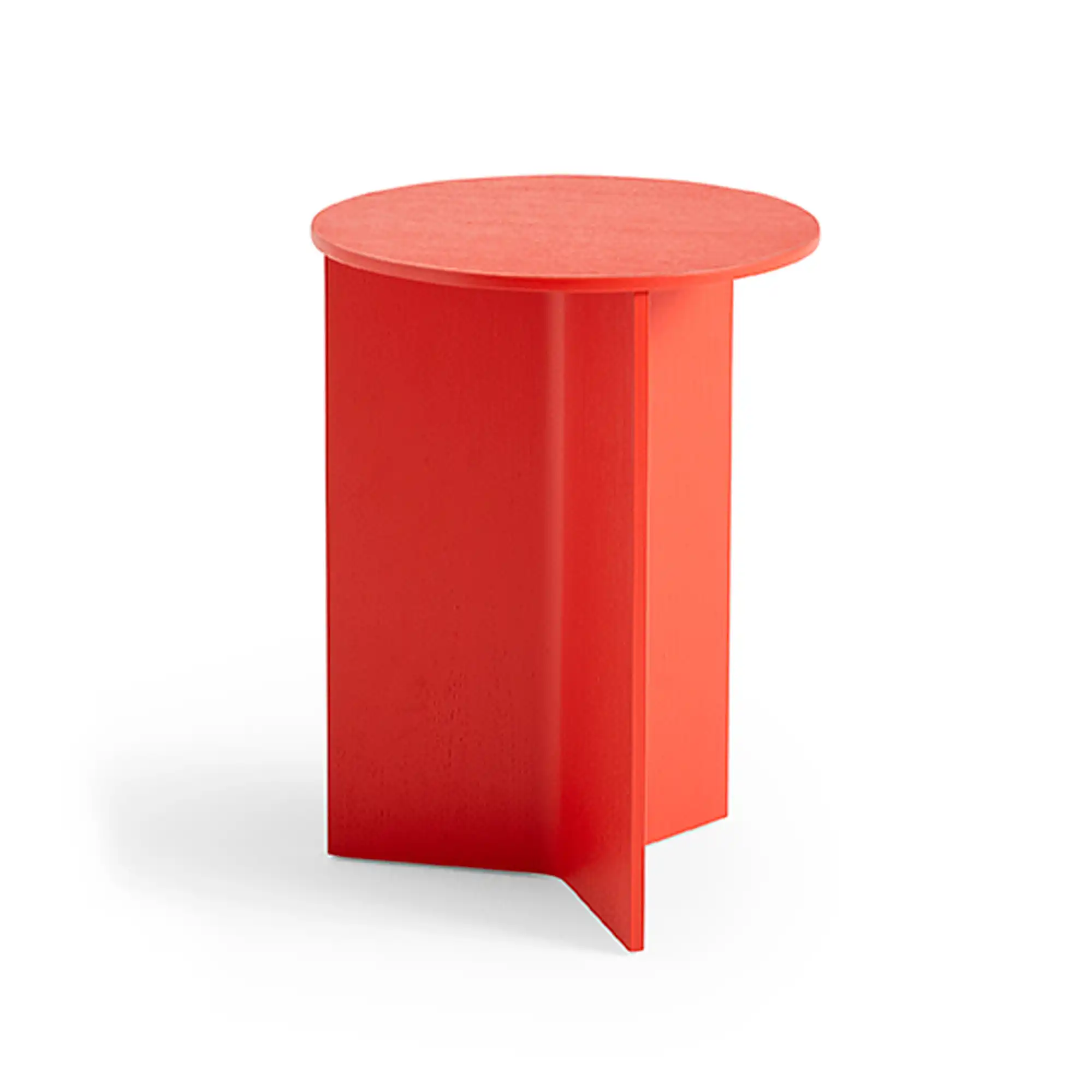 Slit Table Wood Round High Candy Red