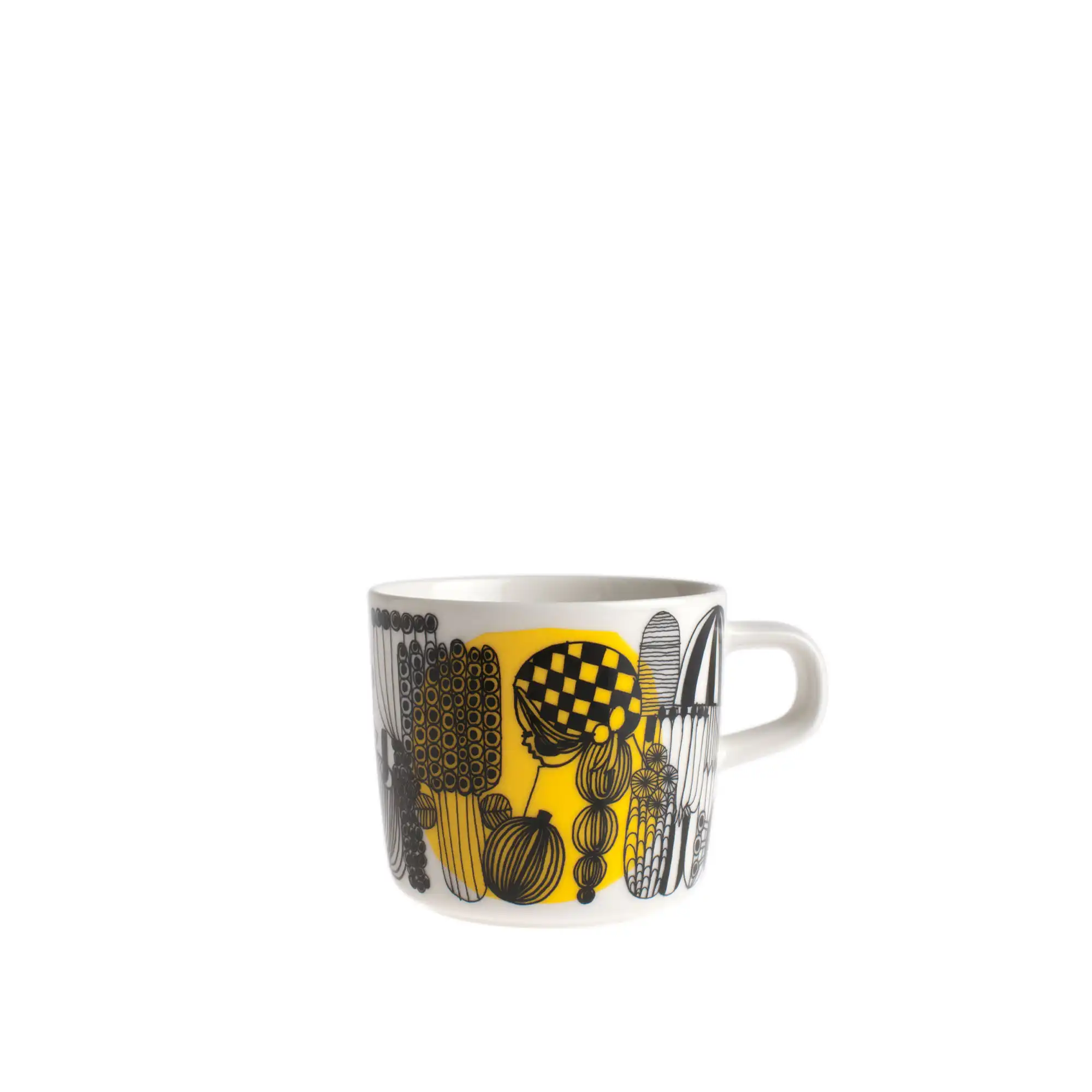 Siirtolapuutarha Coffee Cup 20 cl White, Black, Yellow