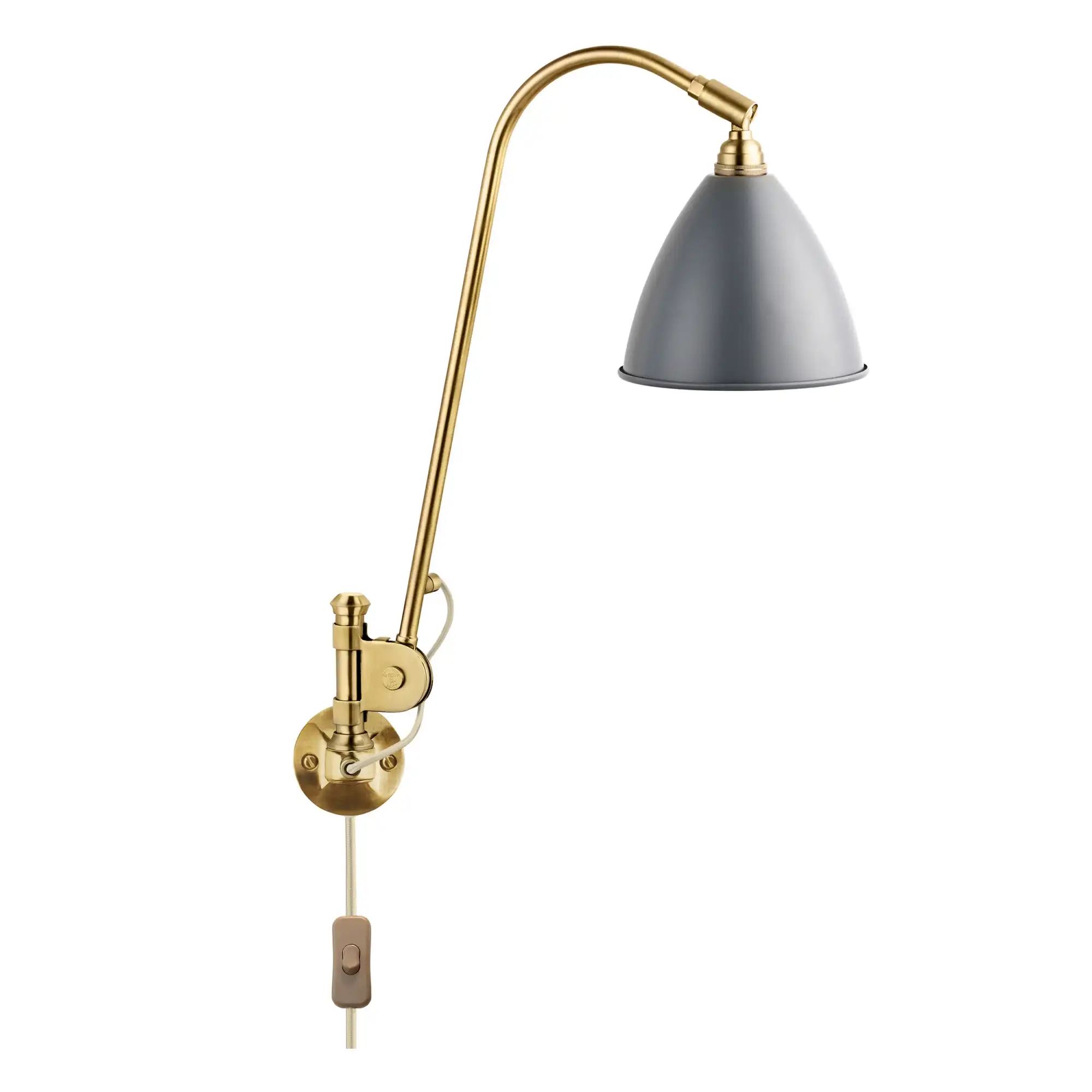 Bestlite - BL6 Vägglampa, Mässingbas, Finish: Grey