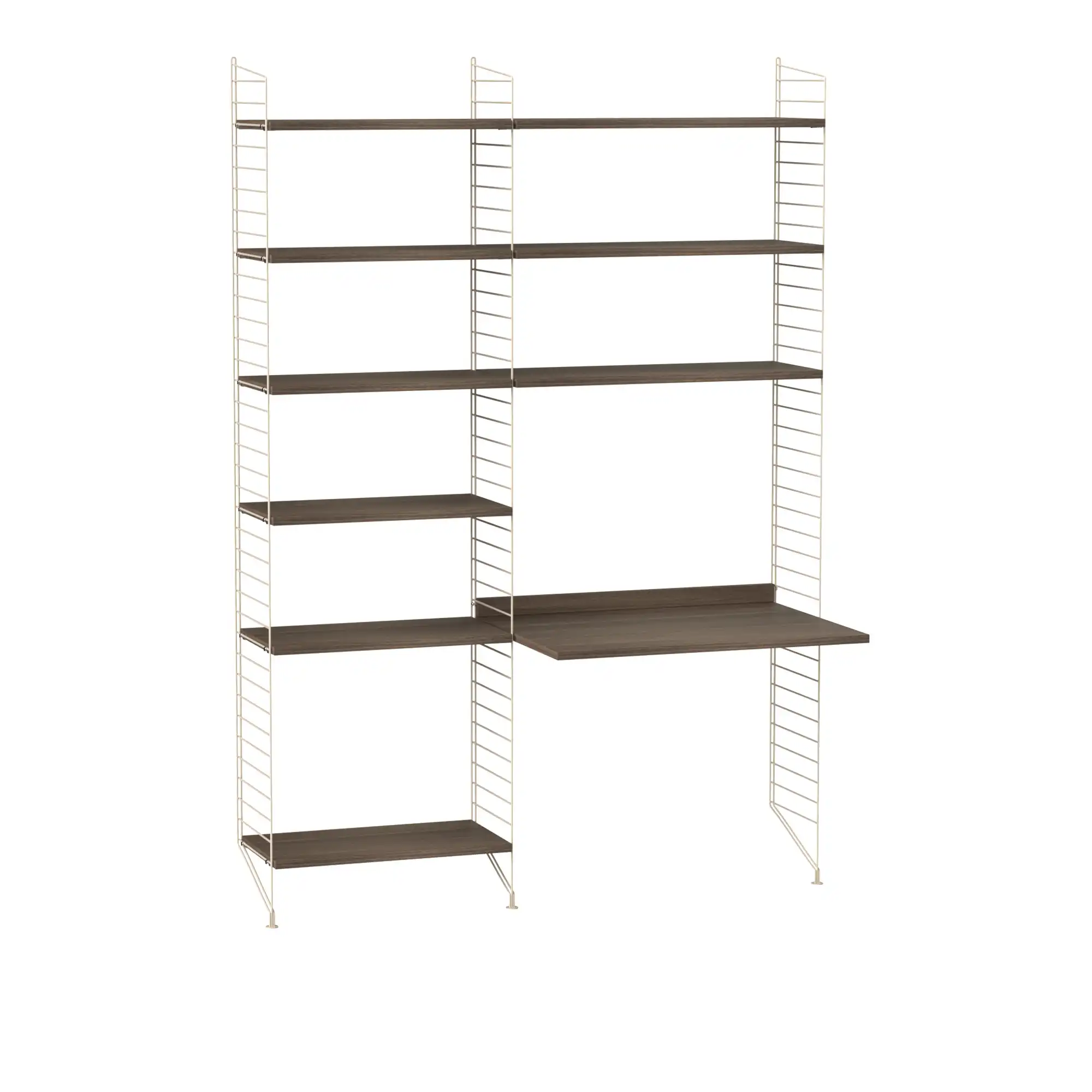 Kontor hyllsystem B valnöt/beige