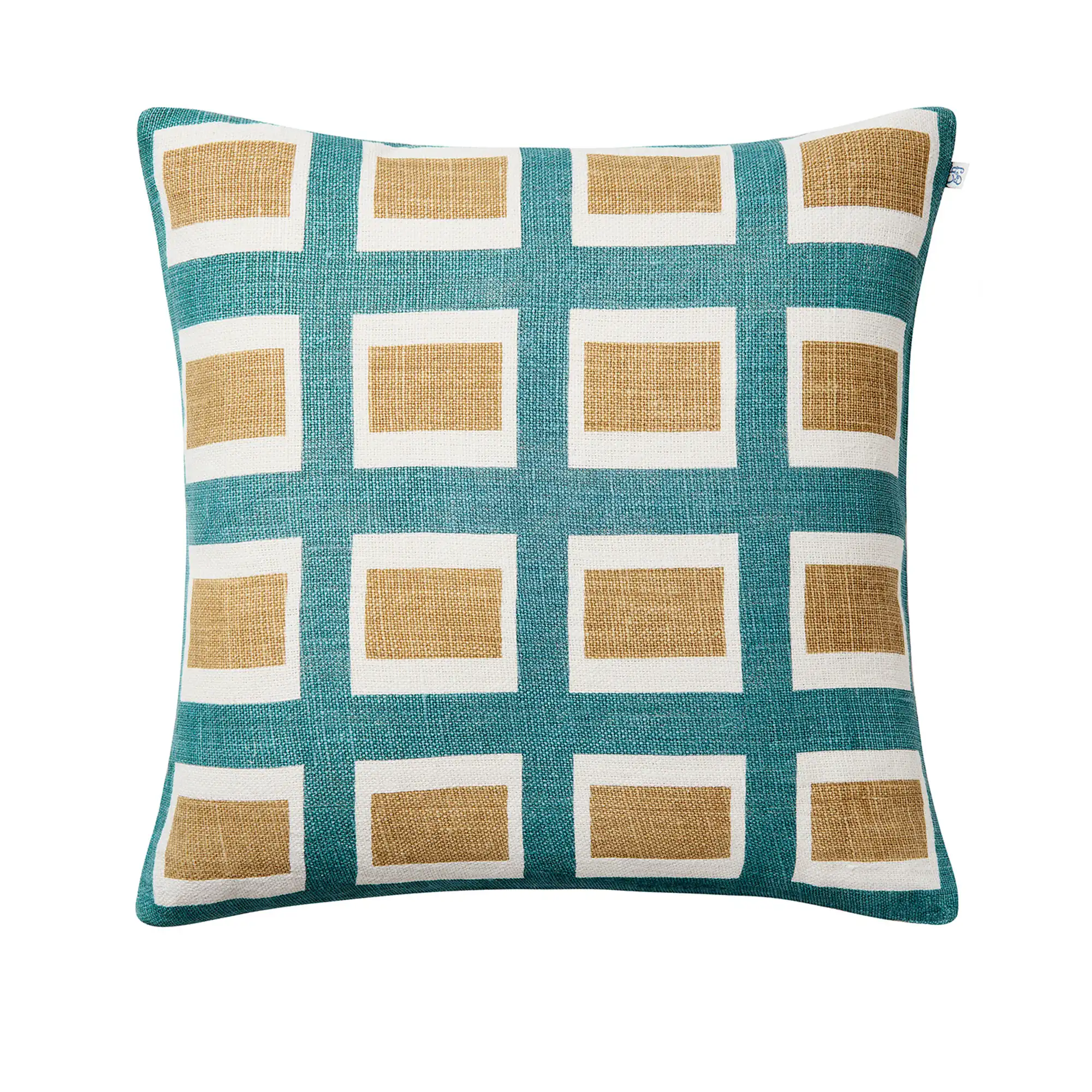 Hira Cushion Cover 50x50 cm - Linen Heaven Blue/Khaki