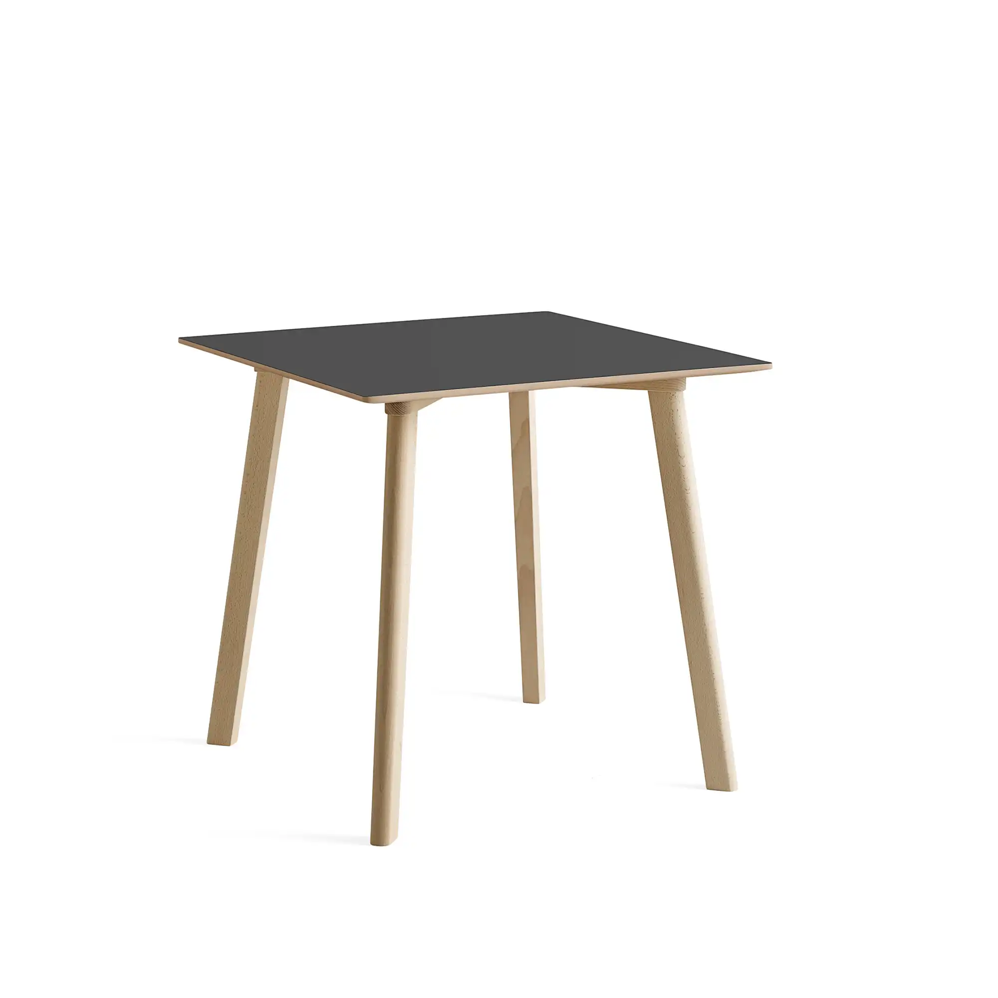 CPH Deux 210 2.0 Table Untreated Beech Frame L75 X W75 X H73 Stone Grey Top Lacquered Beech Edge