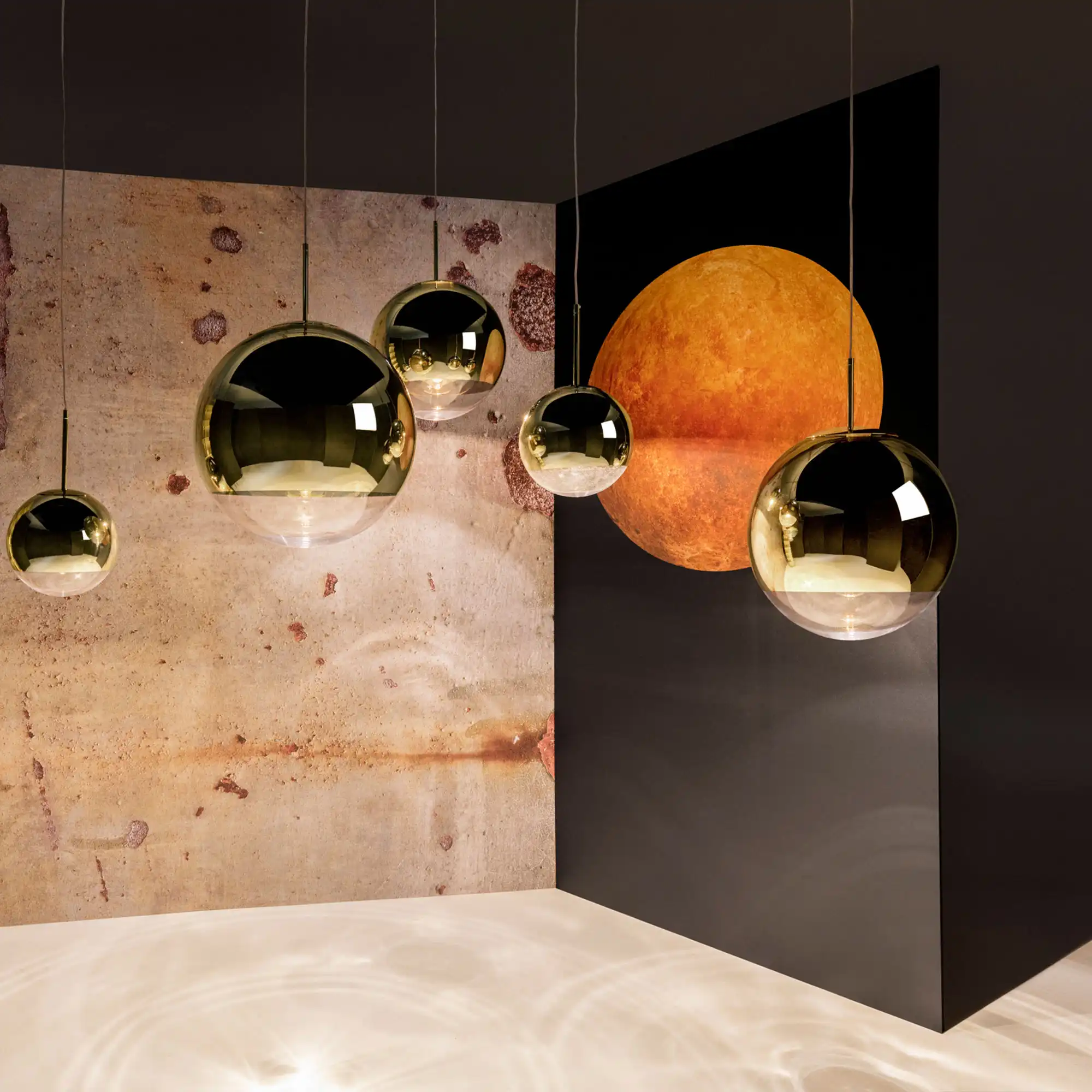 Mirror Ball 50 cm Pendant, Guld