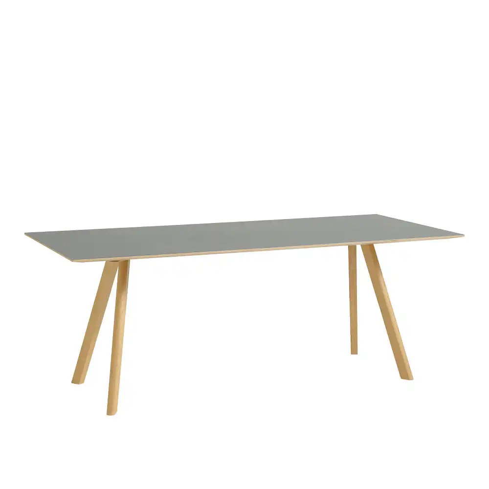 CPH30 2.0 Table Lacquered Oak Frame L200 X W90 X H74 Grey Linoleum Tabletop Lacquered Edge