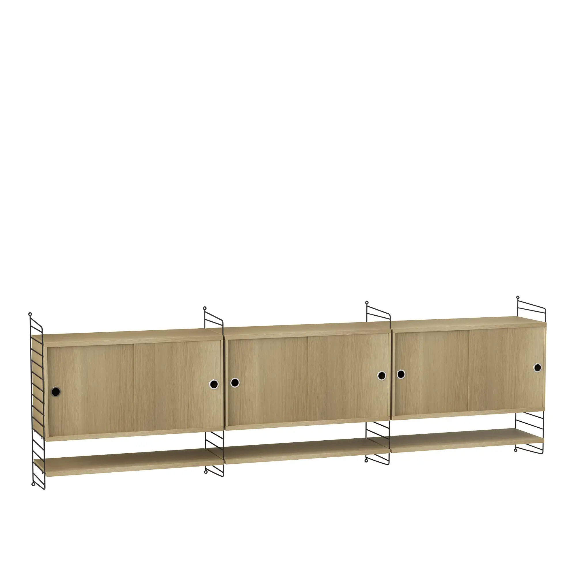 Vardagsrum hyllsystem F ek/svart