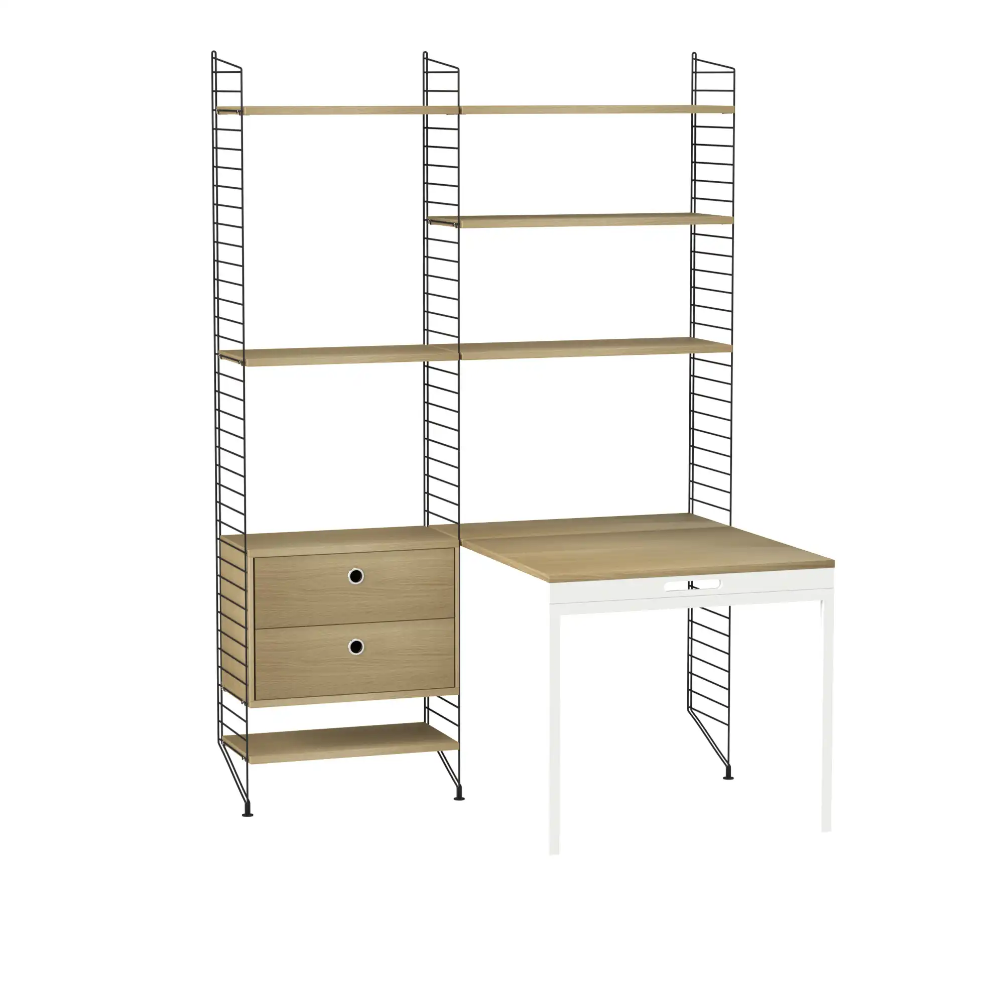 Kontor hyllsystem E ek/svart
