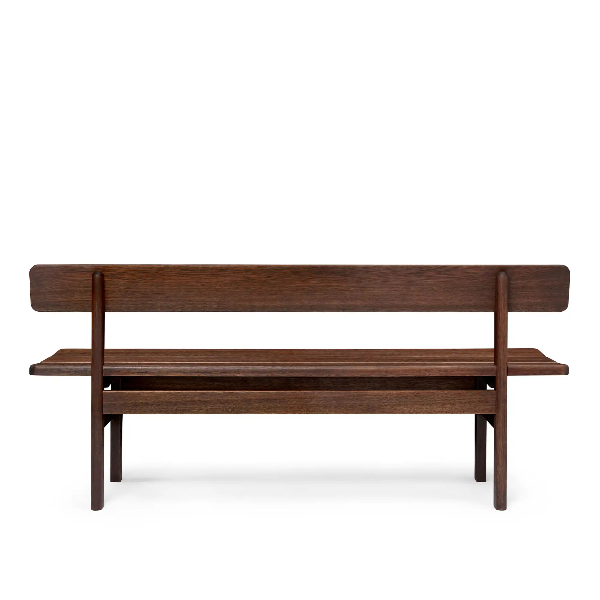 BM0699 Asserbo Bench w/ Backrest - Eucalyptus, Dark Oil