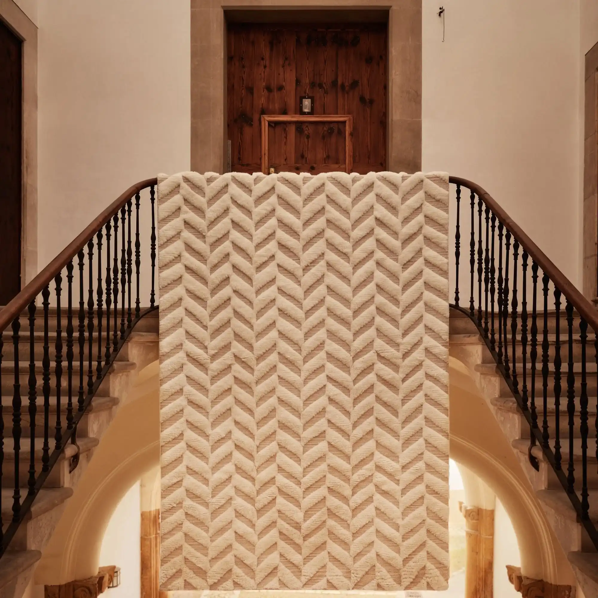 Herringbone White Rug