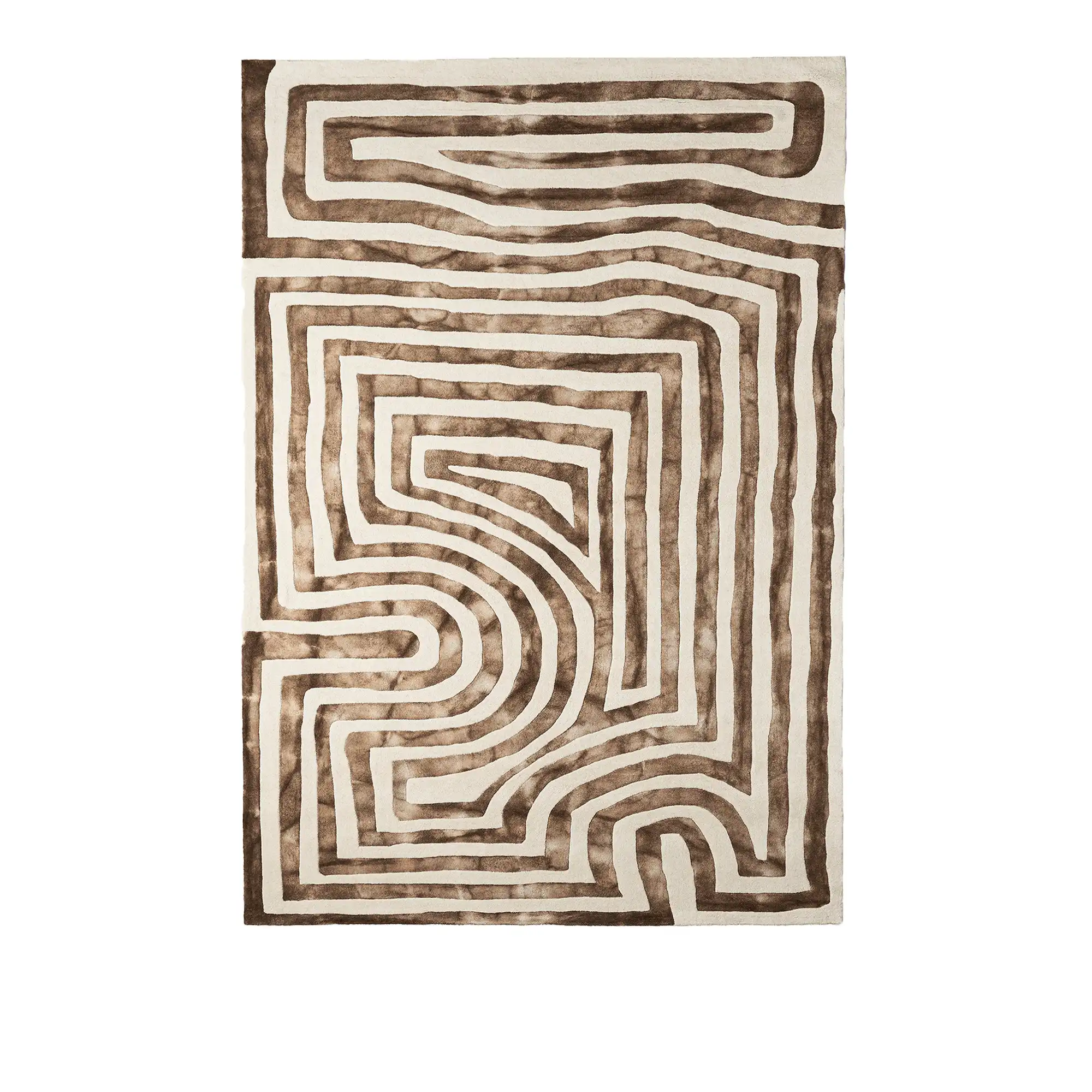 Psychedelic Labyrinth Rug Beige