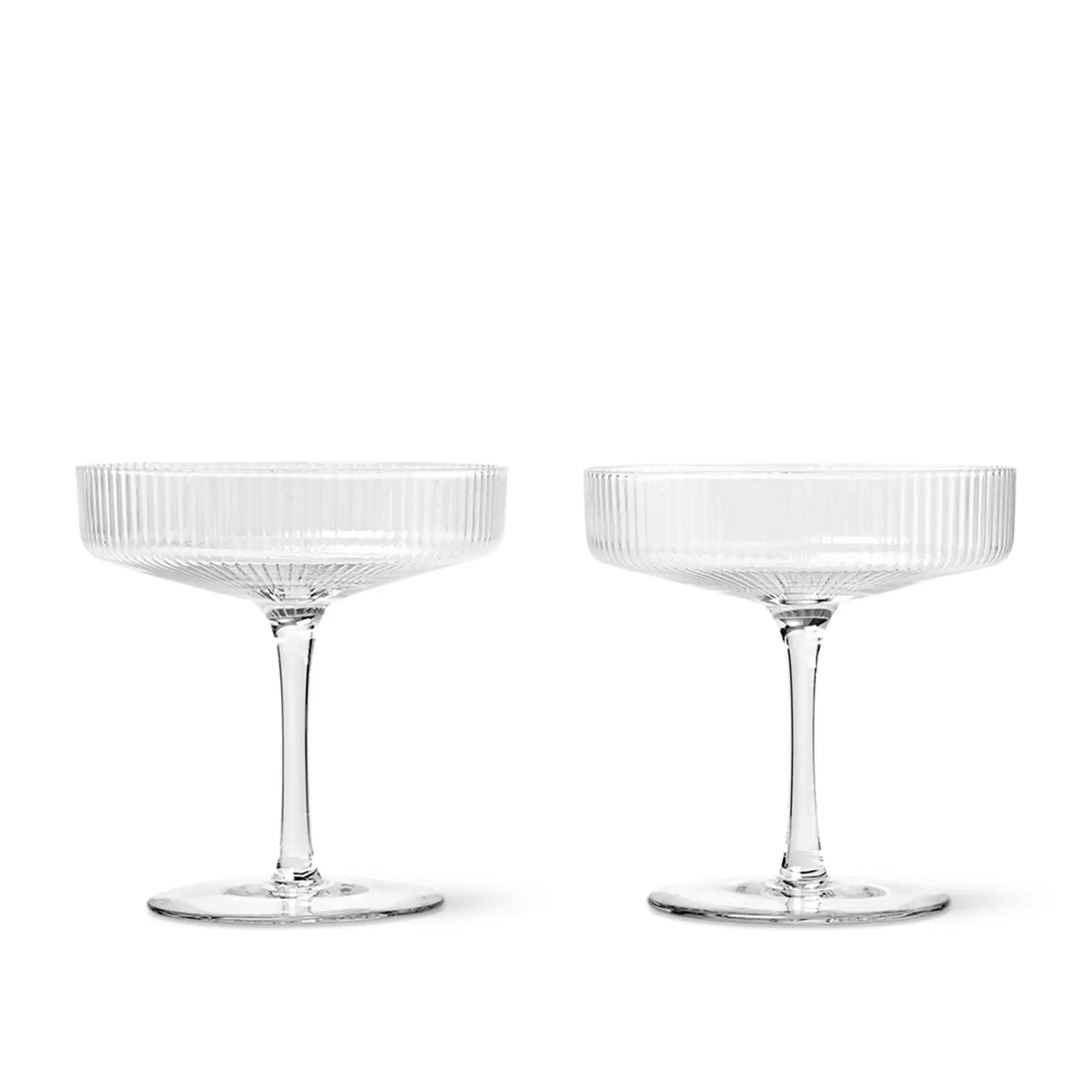 Ripple Champagne Saucer Set of 2 Clear