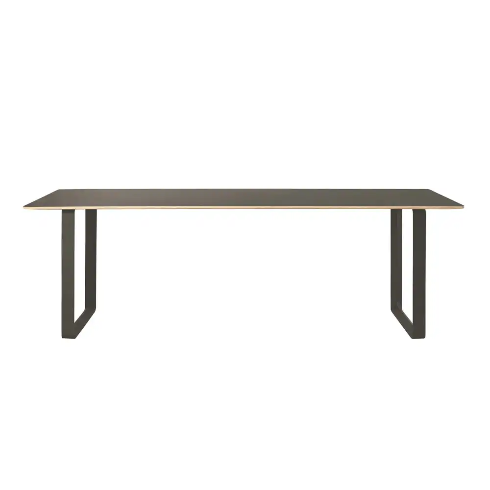 70/70 Table matbord 170x85 cm, Svart linoleum/Svart