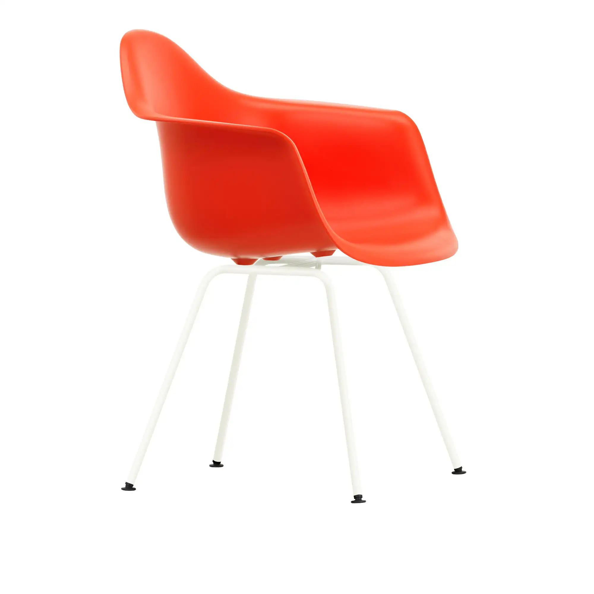 Eames Plastic Armchair DAX - 03 Poppy Red - White Base