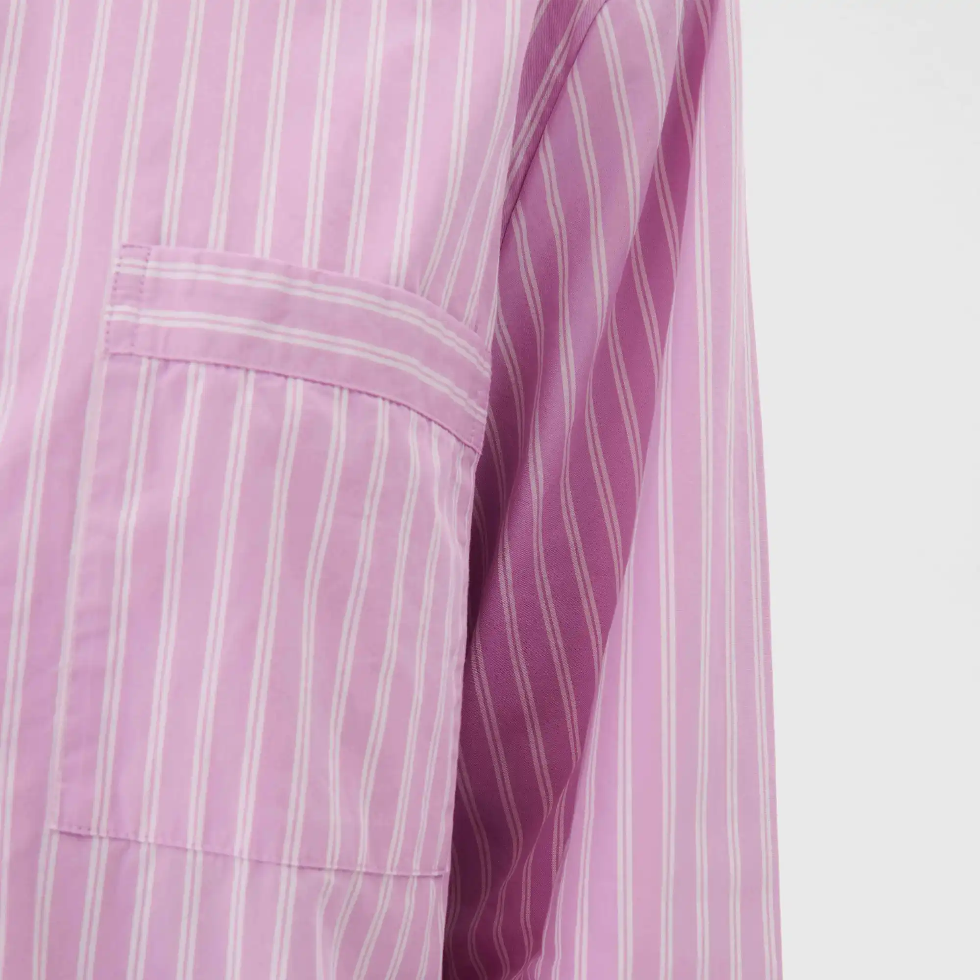 Poplin Pyjamas Shirt Purple Pink Stripes