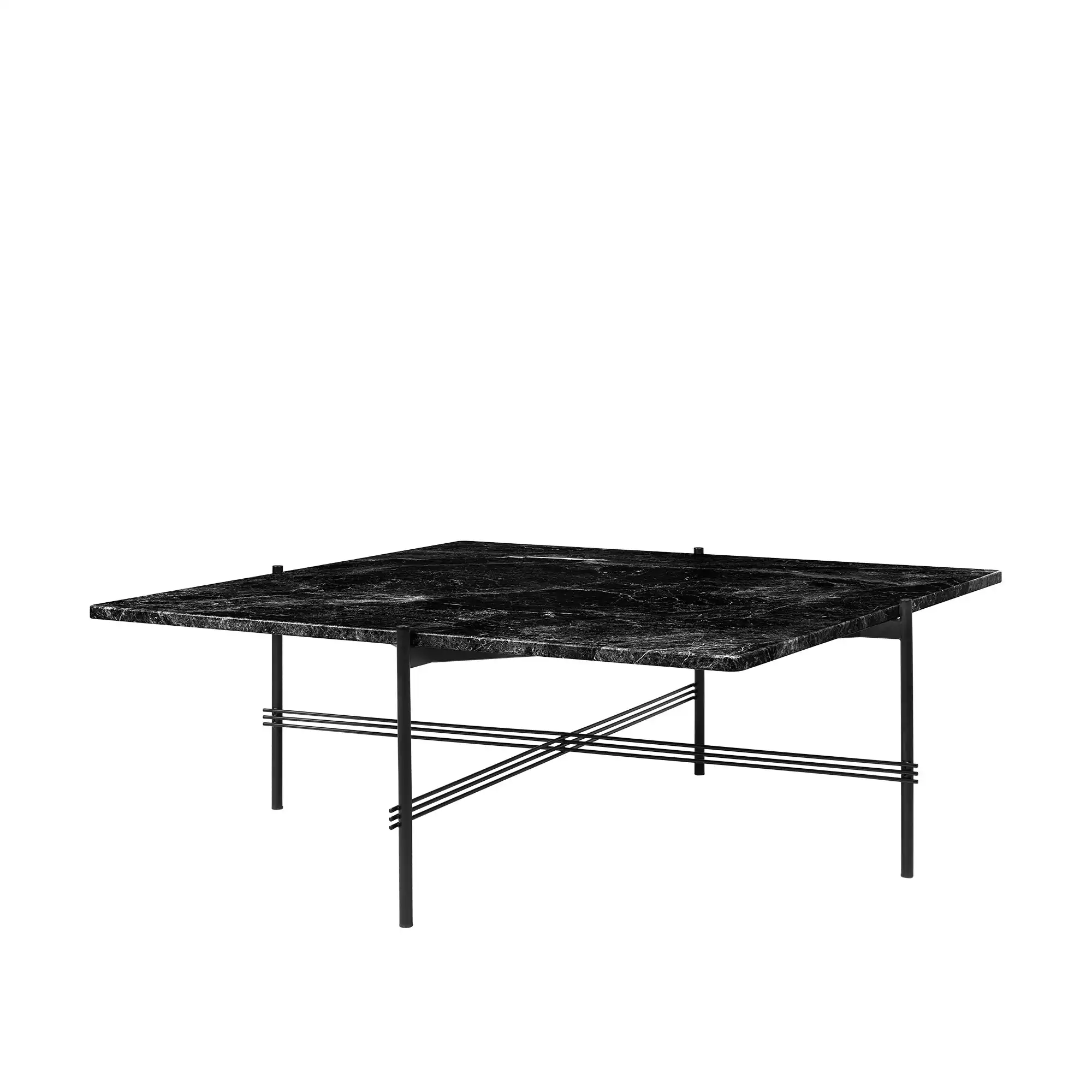 TS Coffee Table Square 105 x 105 cm, Black Base, Black Marquina Marble