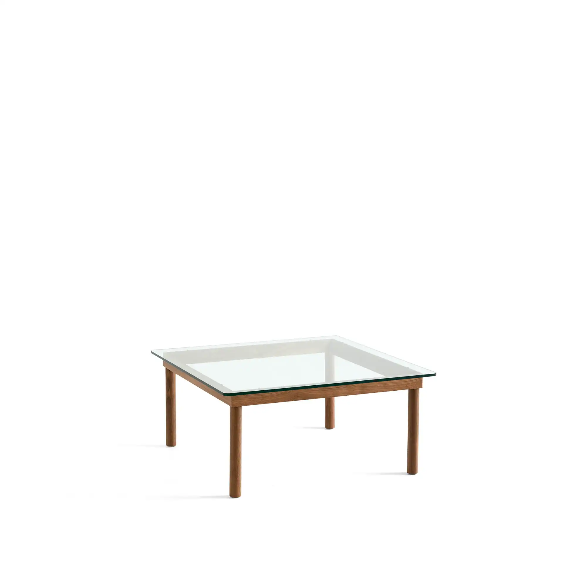 Kofi Water-Based Lacquered Walnut Frame W. Clear Glass Tabletop 80X80