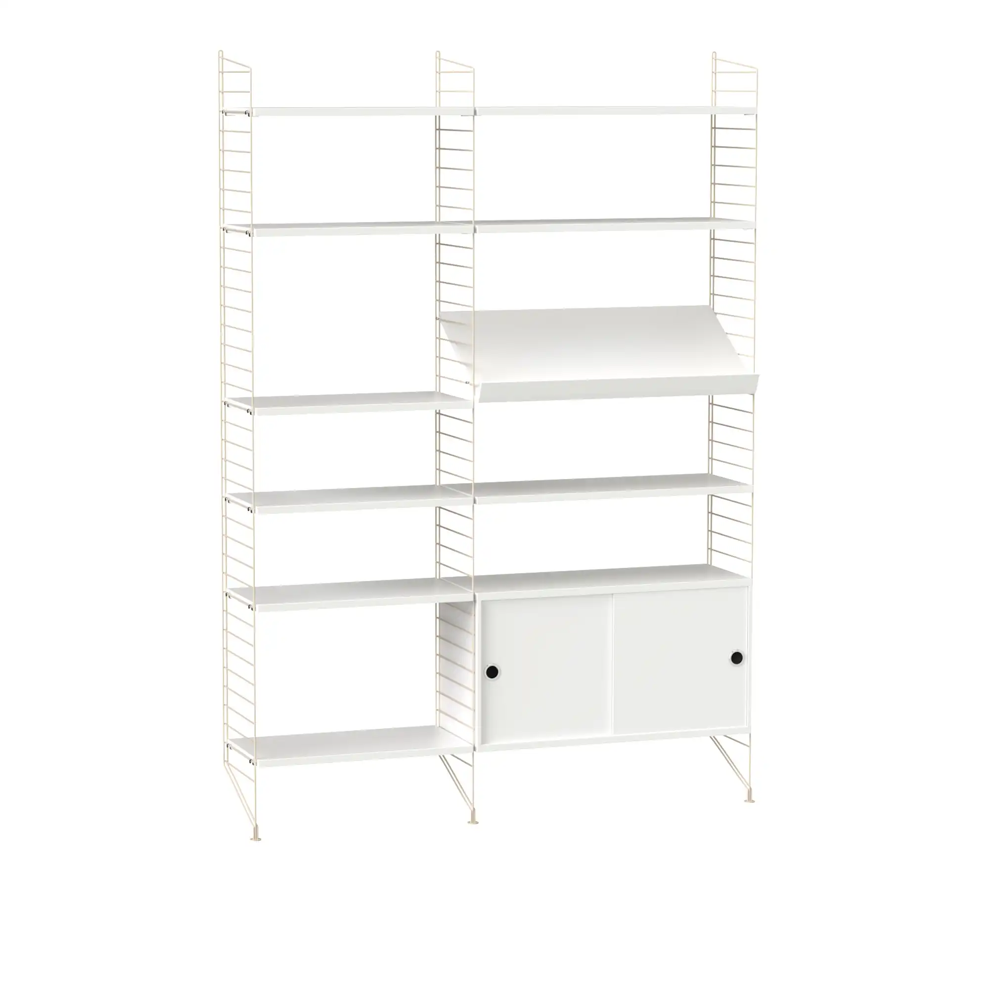 Vardagsrum hyllsystem H vit/beige