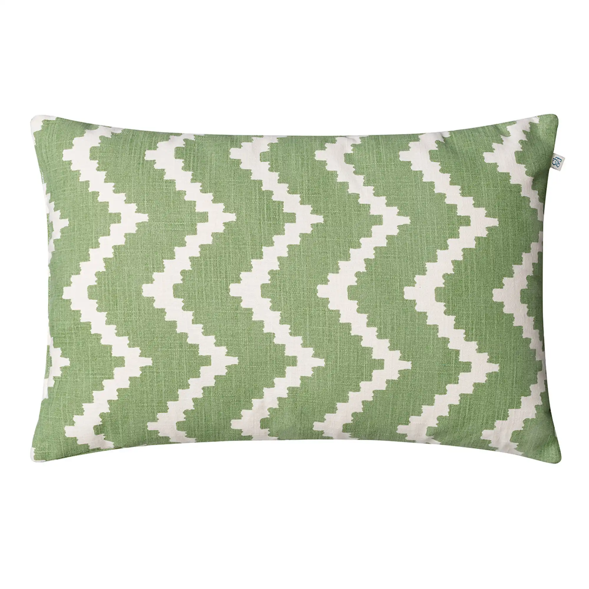 Ikat Sema Outdoor Cushion - Sage/Off White