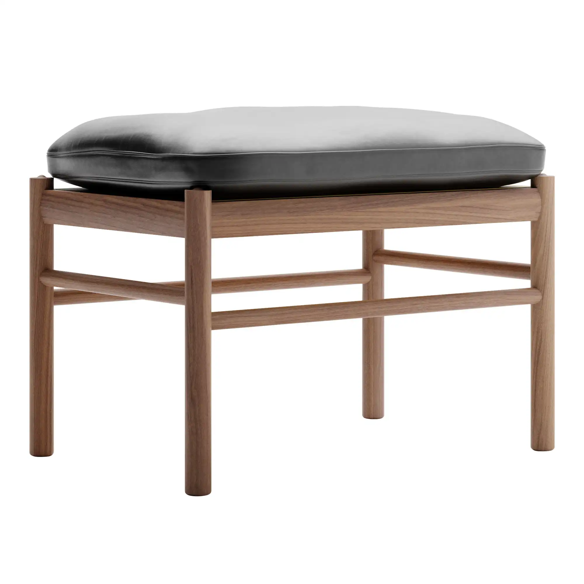Ow149f - colonial footstool, valnöt, klarlackad