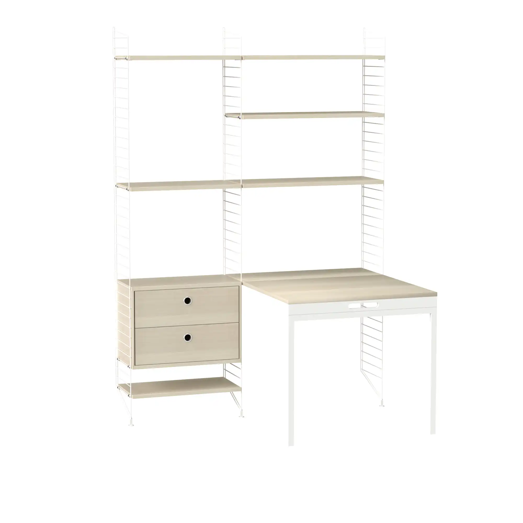 Kontor hyllsystem E ask/vit