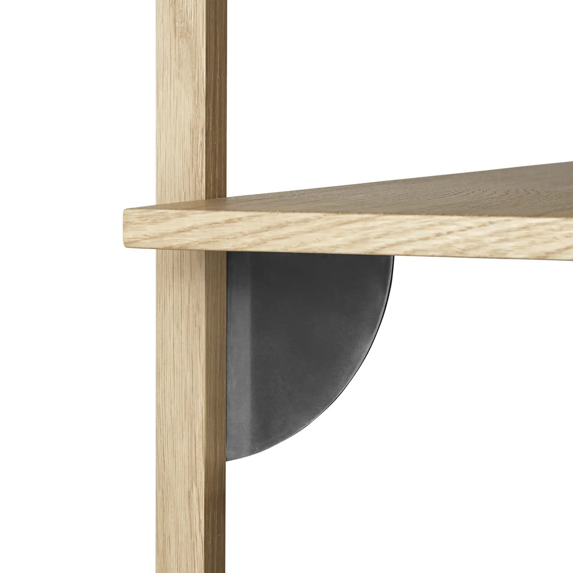 Sector Shelf Single Narrow Oak / Black Brass