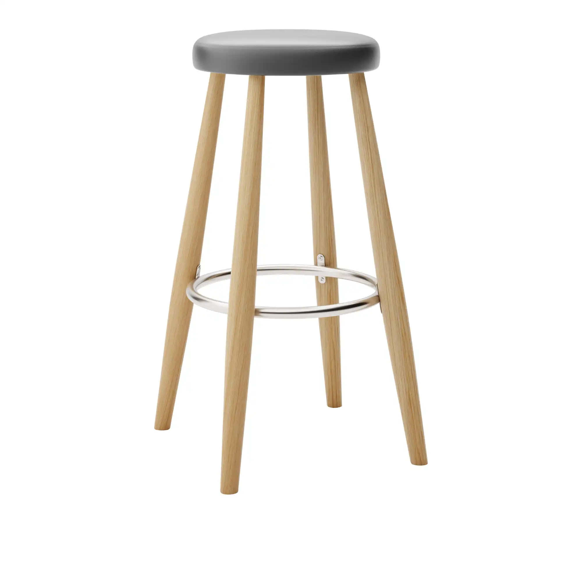 CH56 High Stool, Oljad Ek, Lädergrupp A Loke - 7150