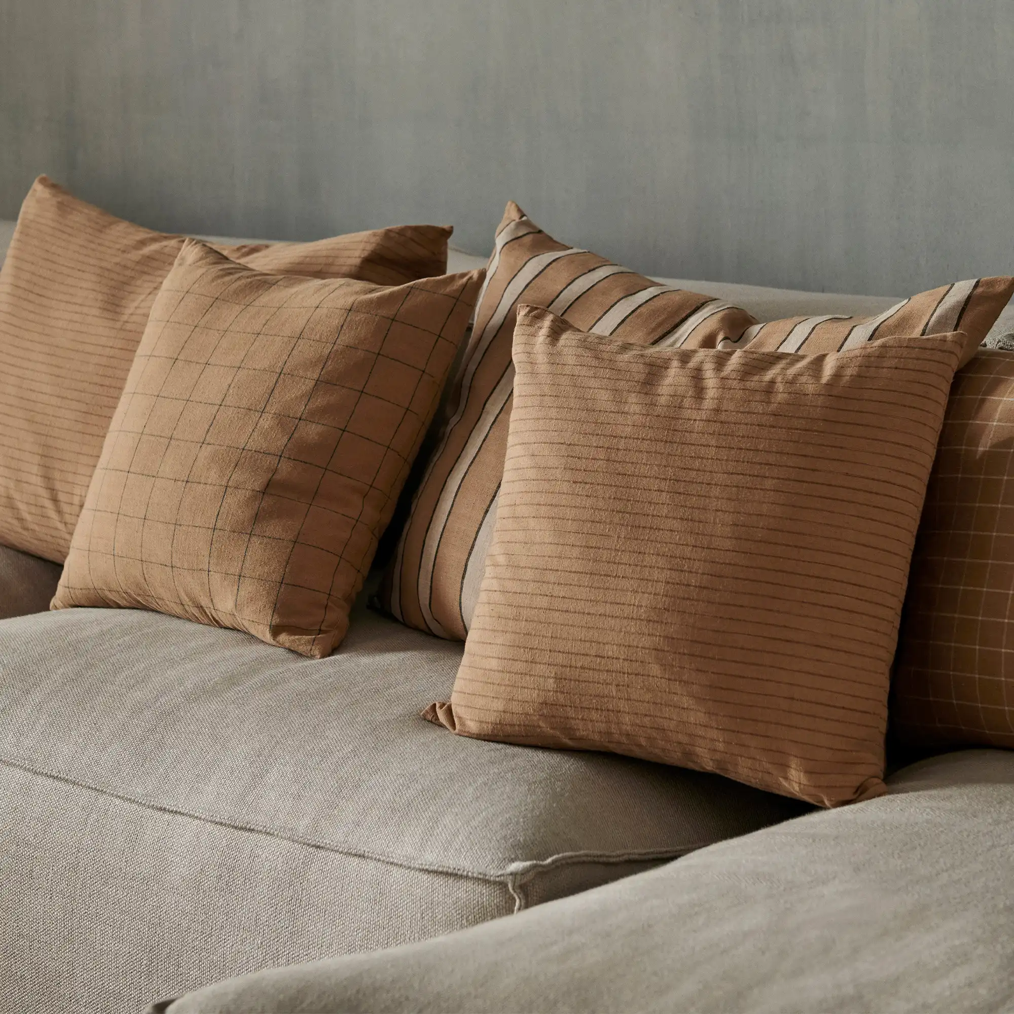 Brown Cotton Cushion