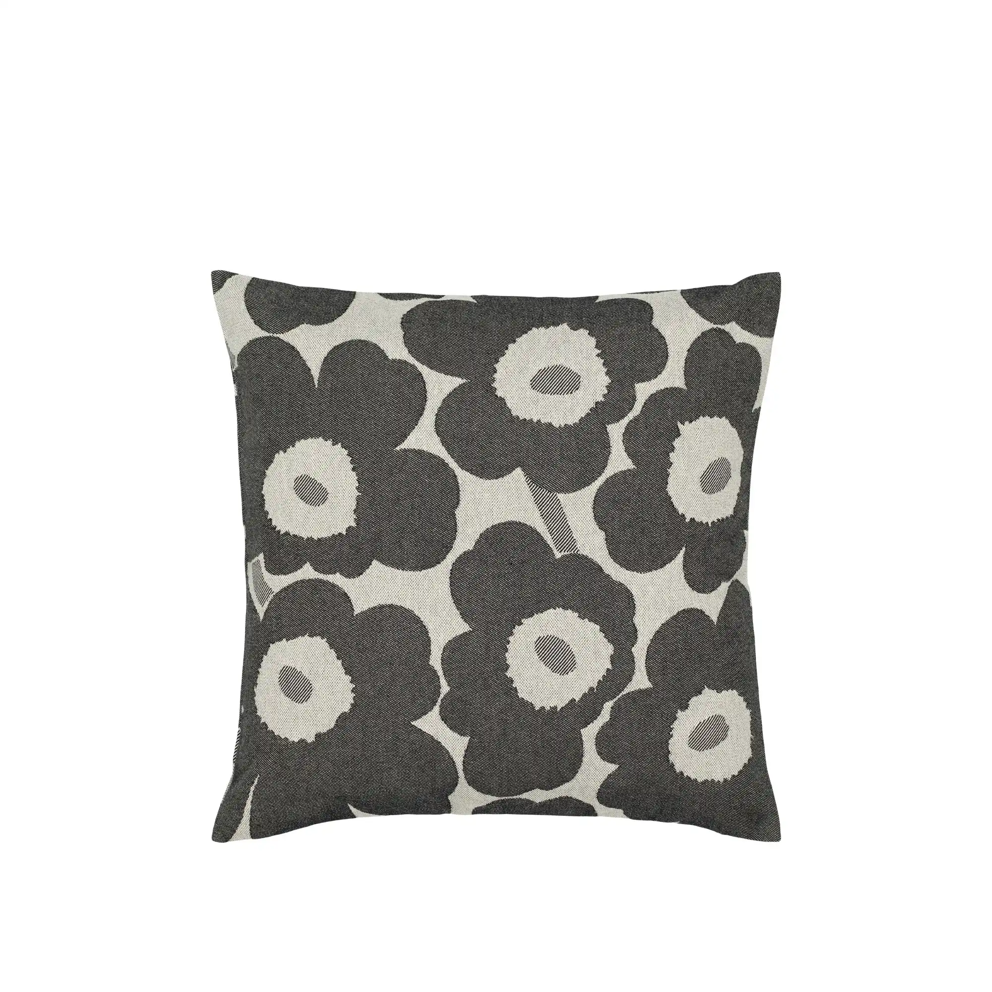 Pieni unikko kuddfodral 47x47 cm off white charcoal sand