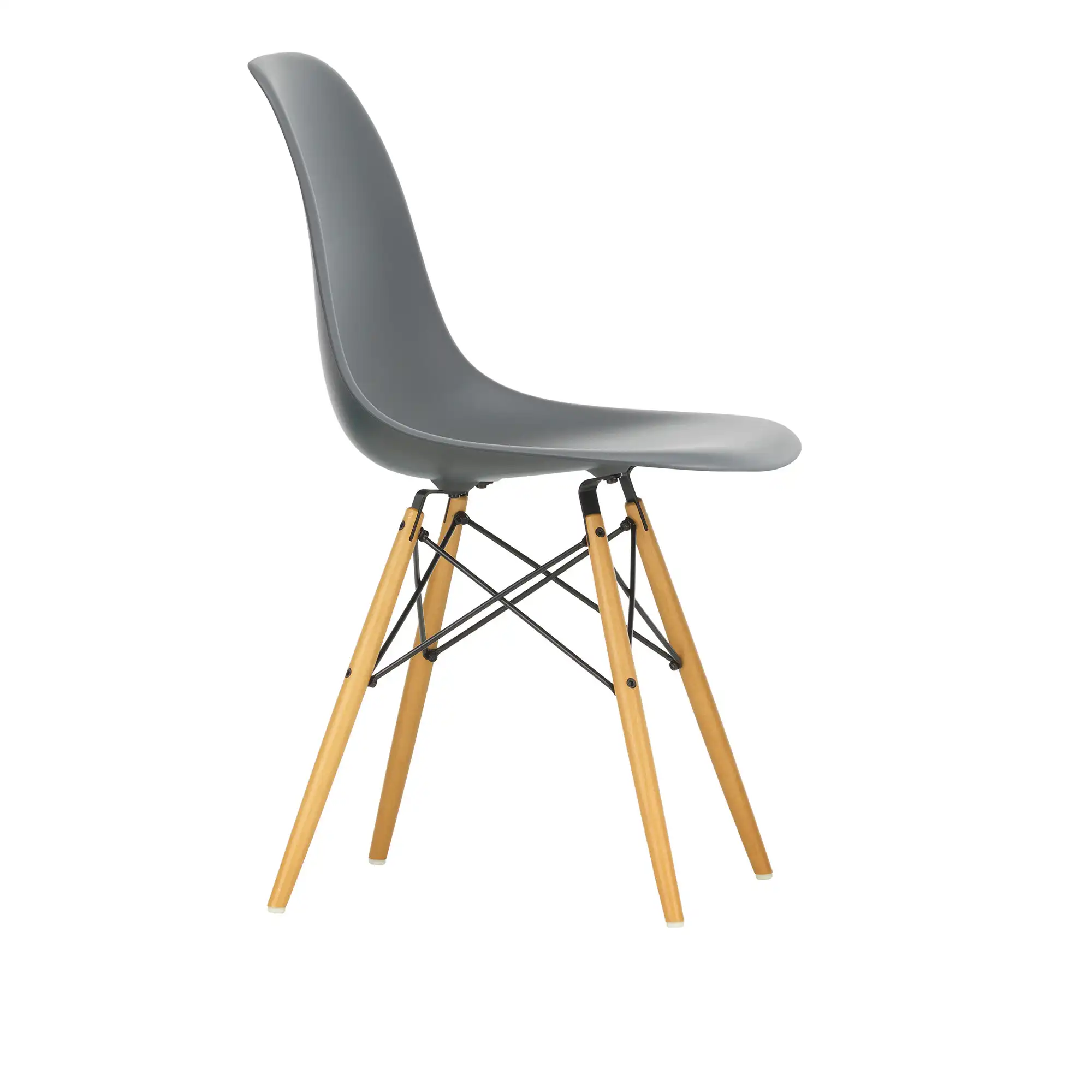 Eames Plastic Chair DSW - 56 Granite Grey/Golden Maple