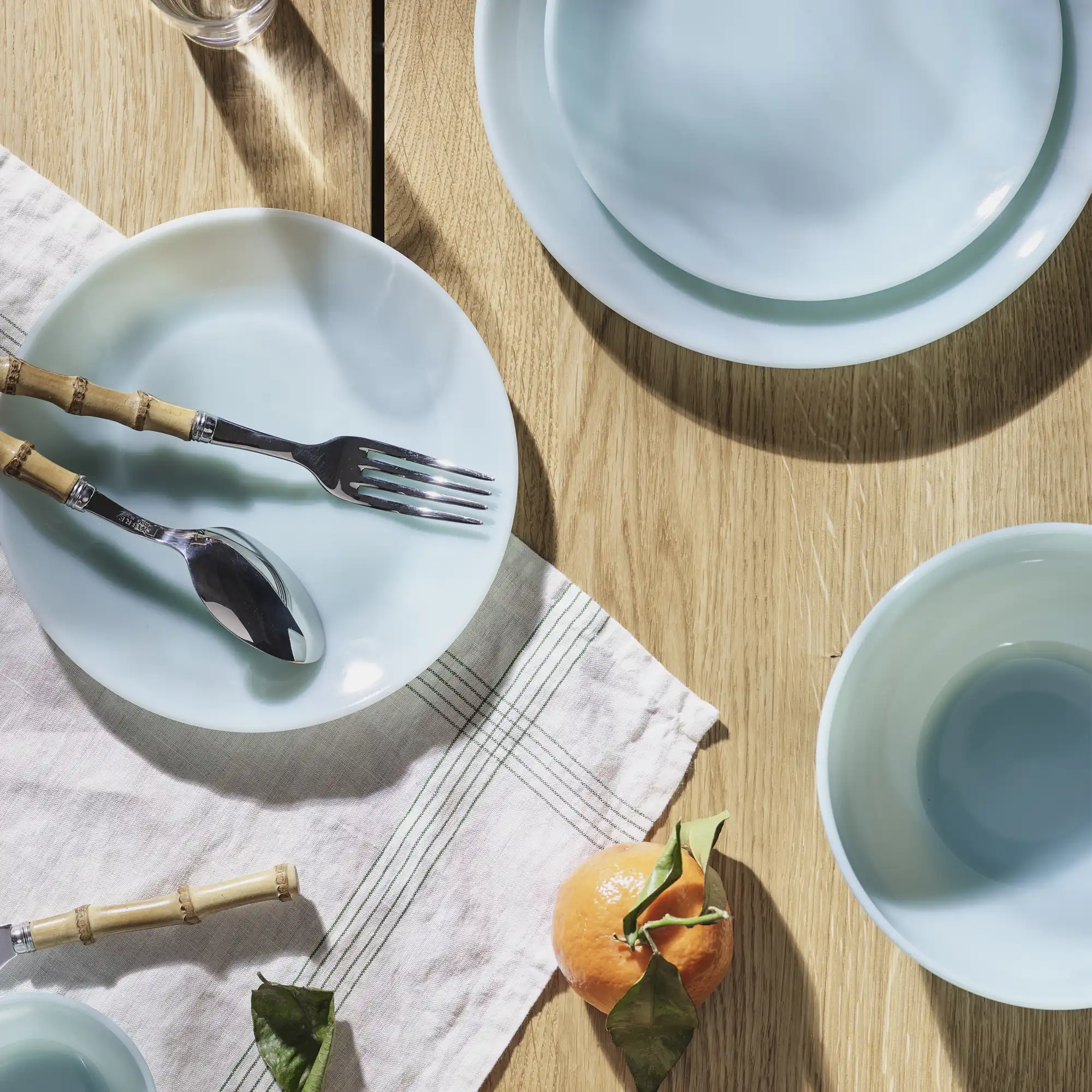 Milk Large Bowl Blue Fog