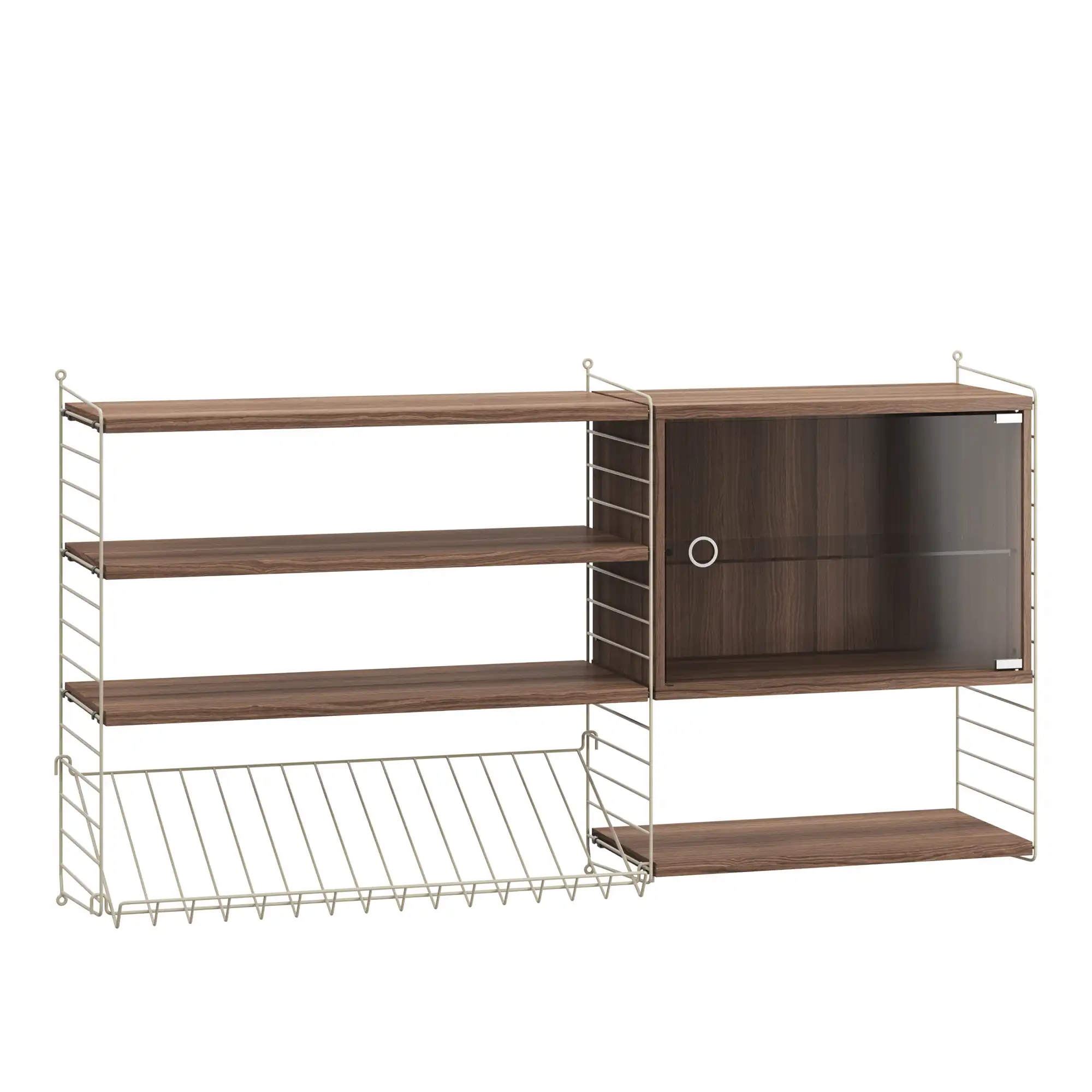 Vardagsrum hyllsystem S valnöt/beige