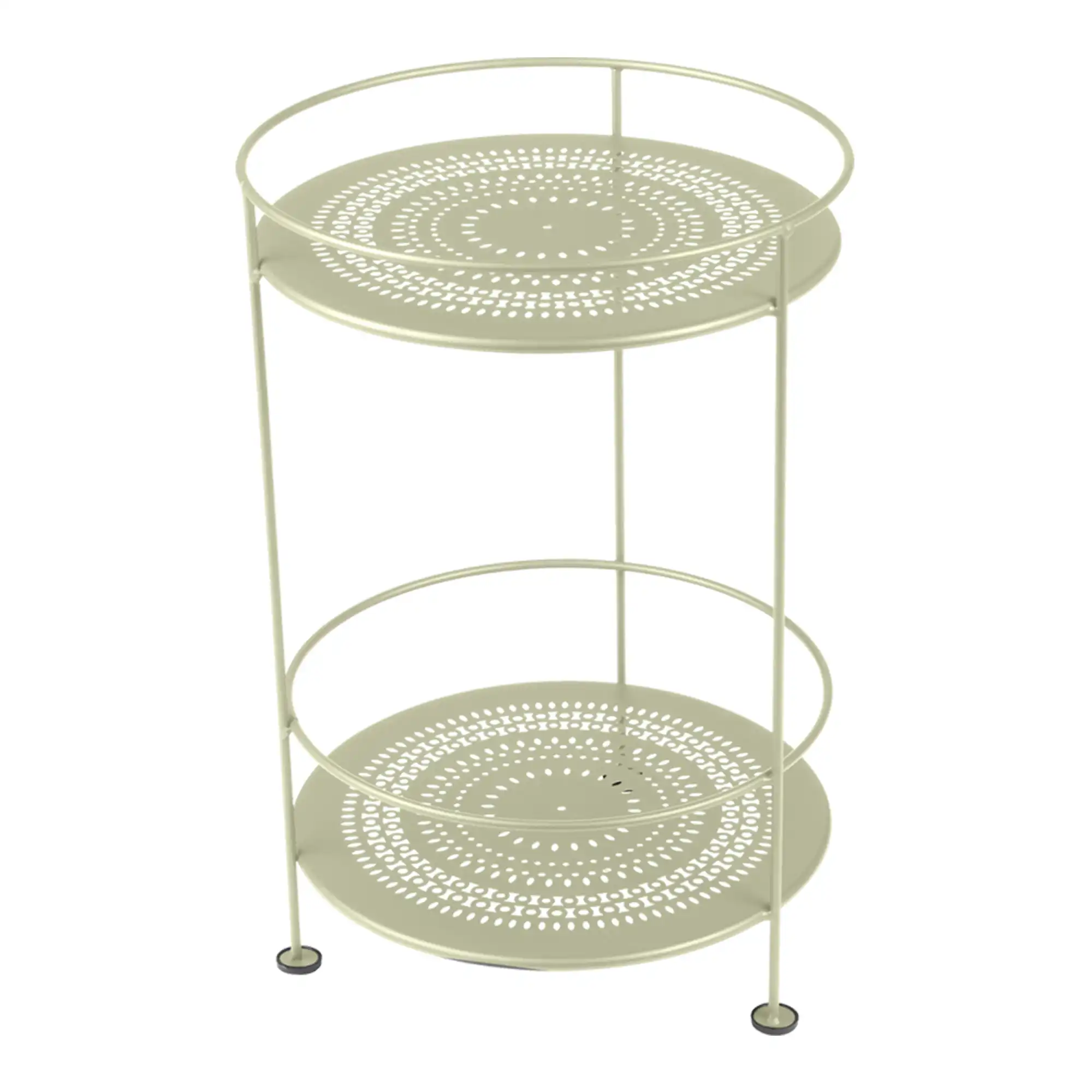 Guinguette Side Table With Perforated Double Top Willow Green 65