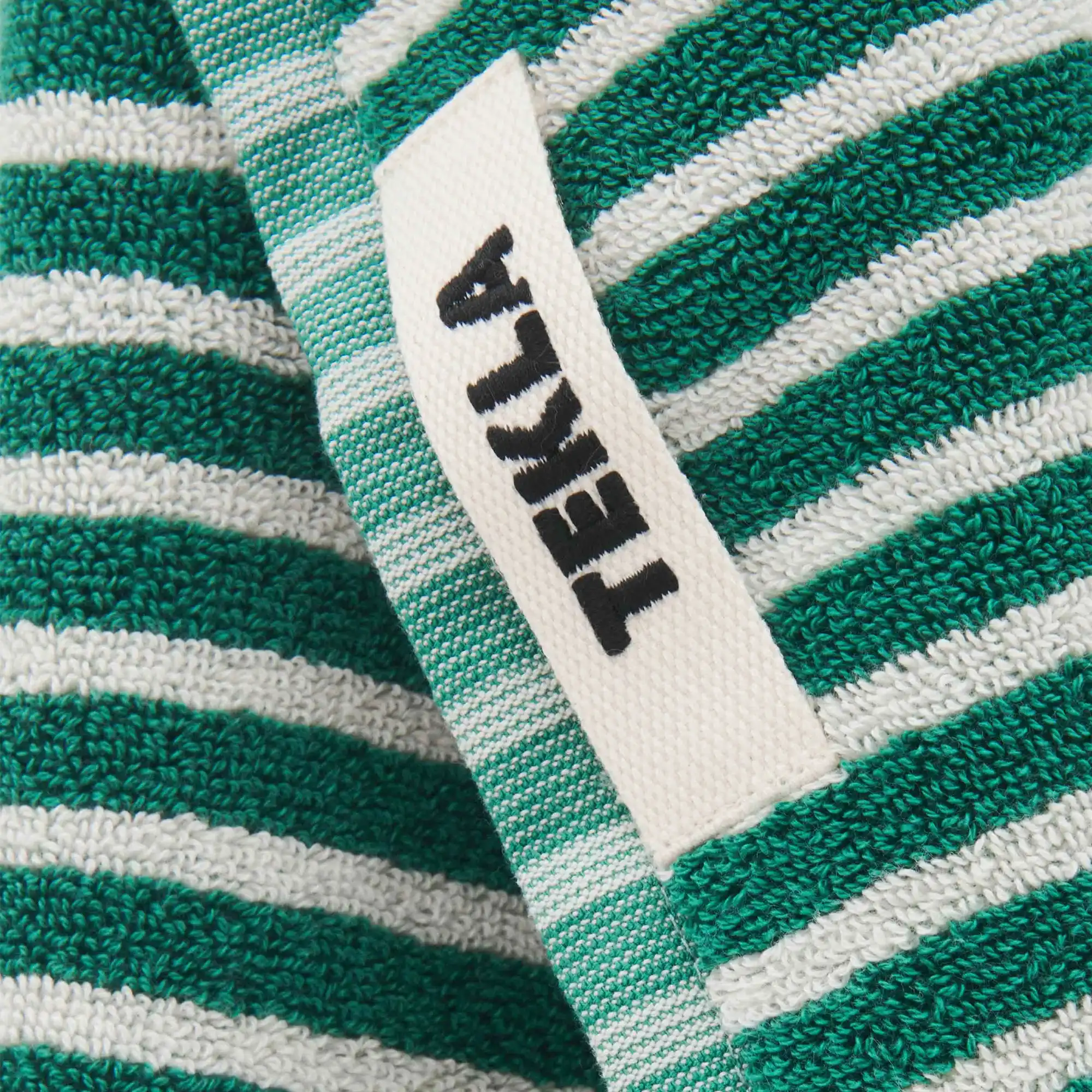 Terry Towel Teal Green Stripes