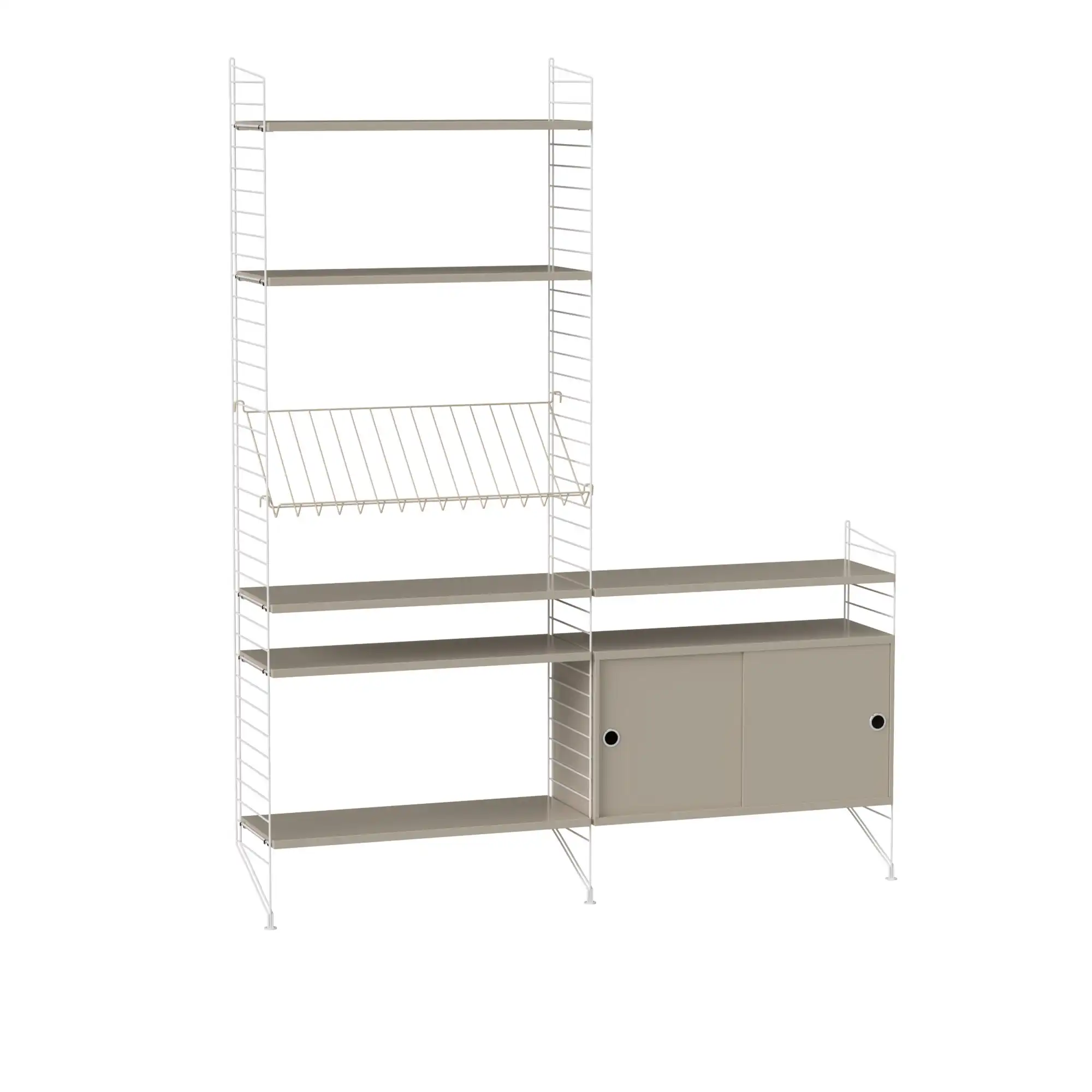 Vardagsrum hyllsystem K beige/vit