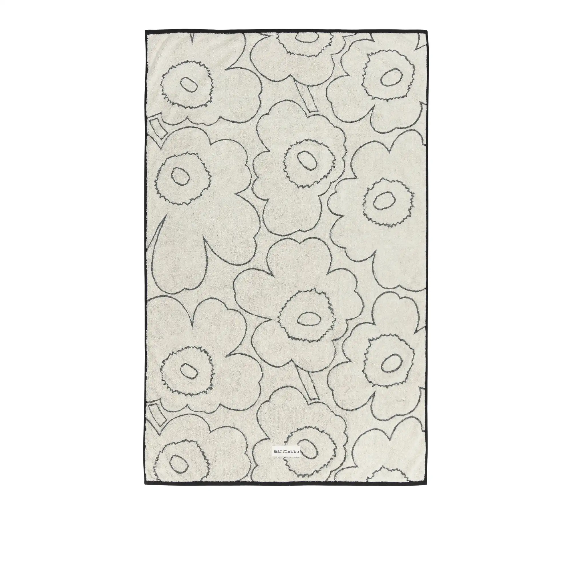 Piirto unikko badhandduk 160x100 cm ivory black