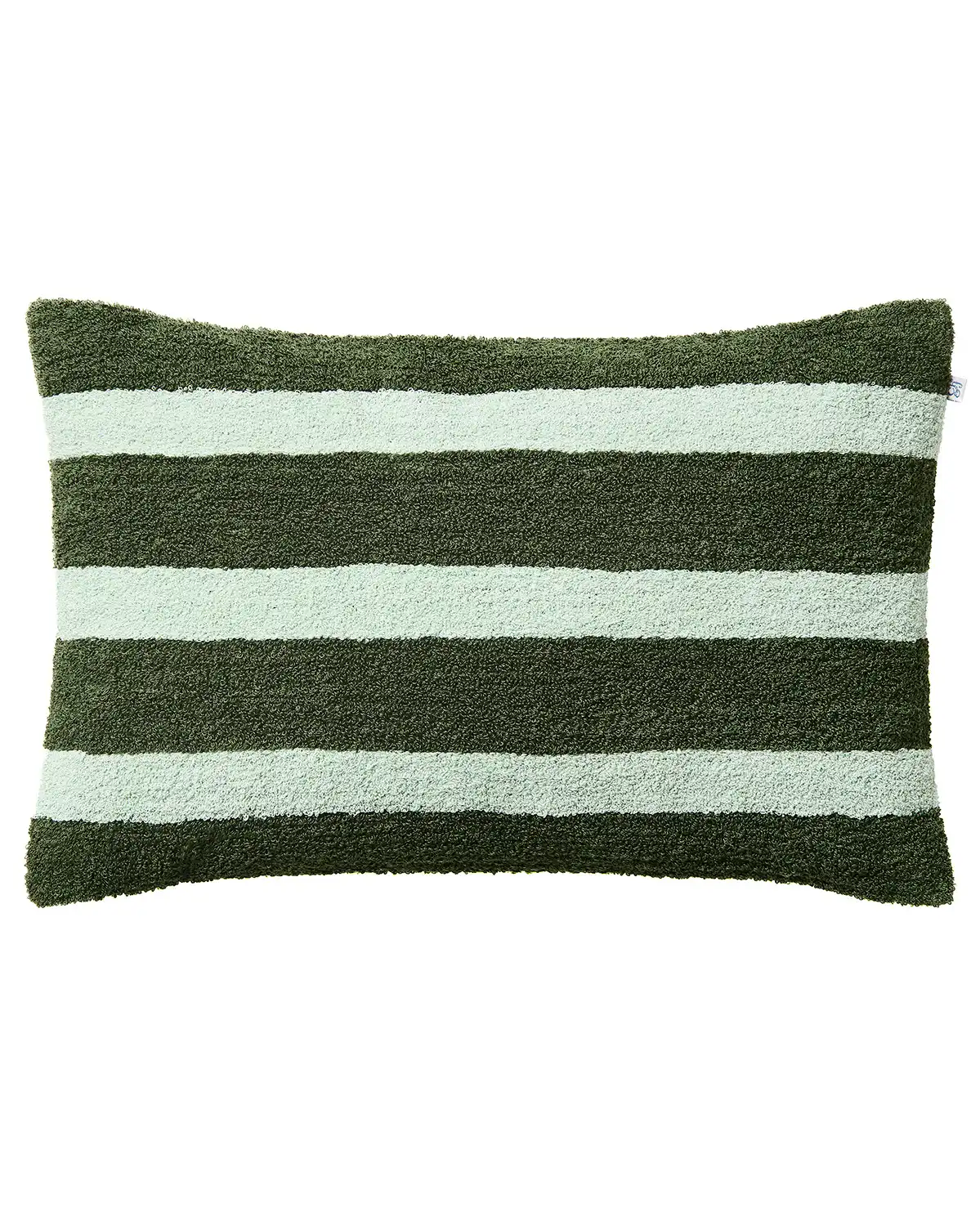 Stripe Cushion Cover 40x60 cm - Linen/Bouclé Cactus Green/Aqua