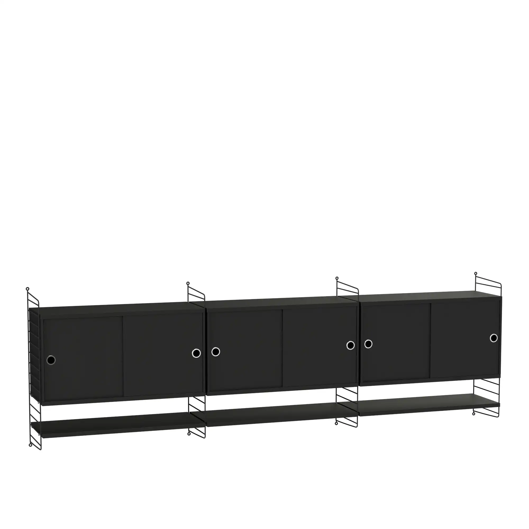 Vardagsrum hyllsystem F svart/svart