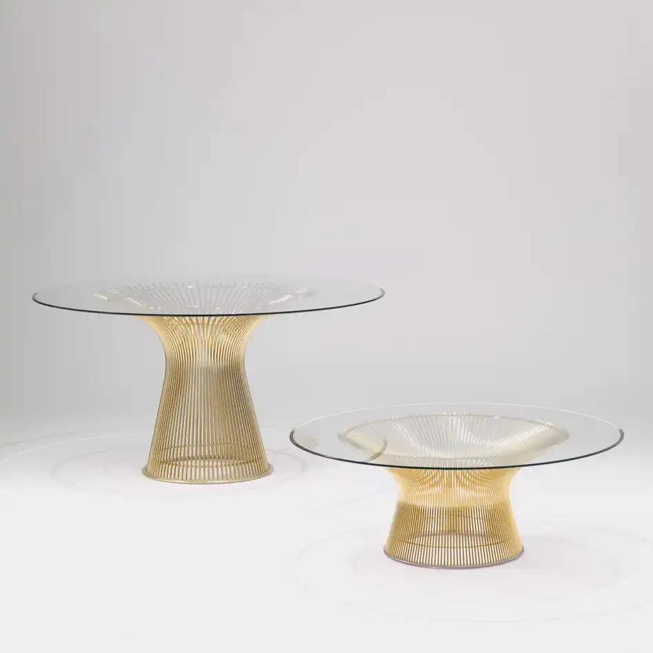 Platner soffbord Ø 92 cm 18K Guld