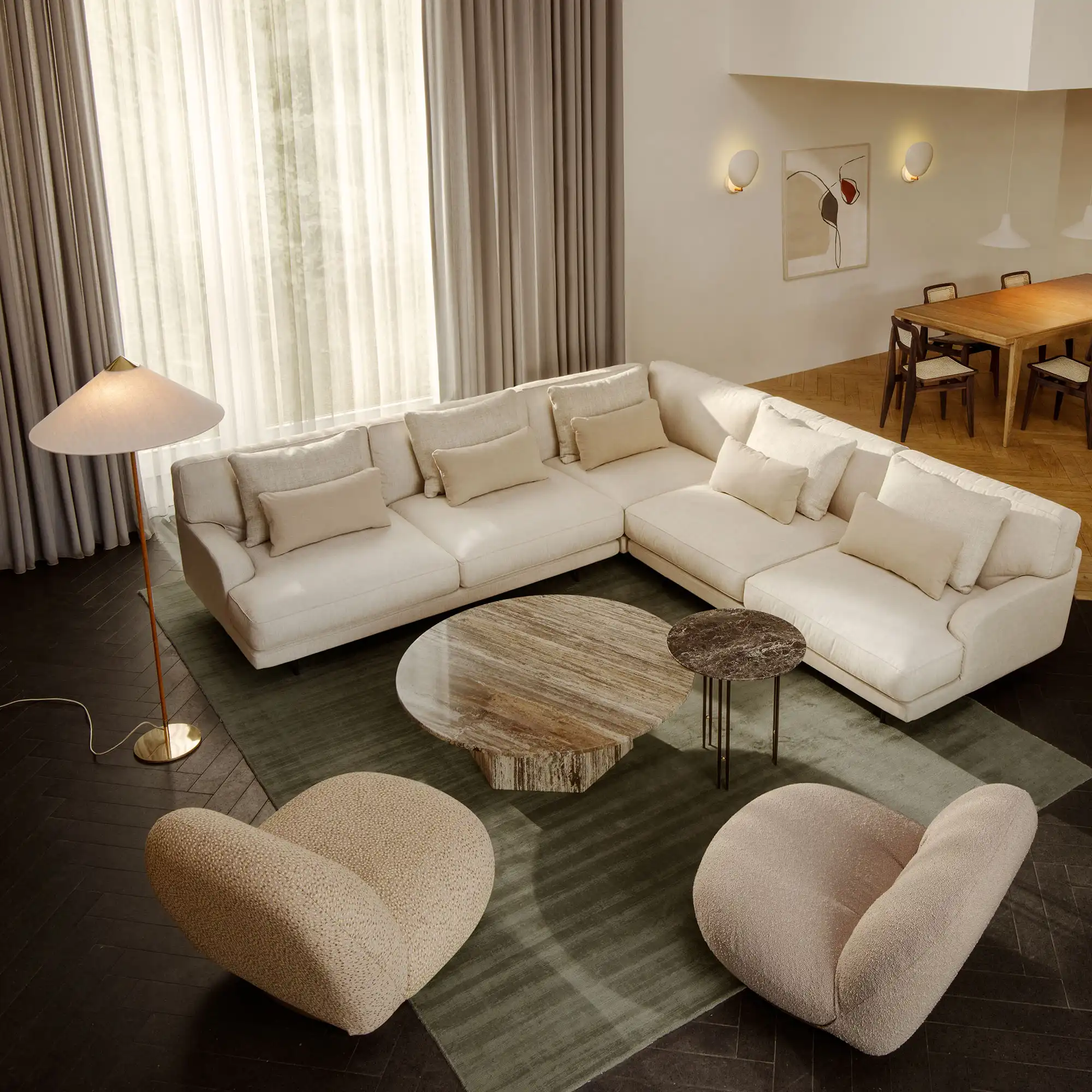 Flaneur 3-sitssoffa Antique Brass