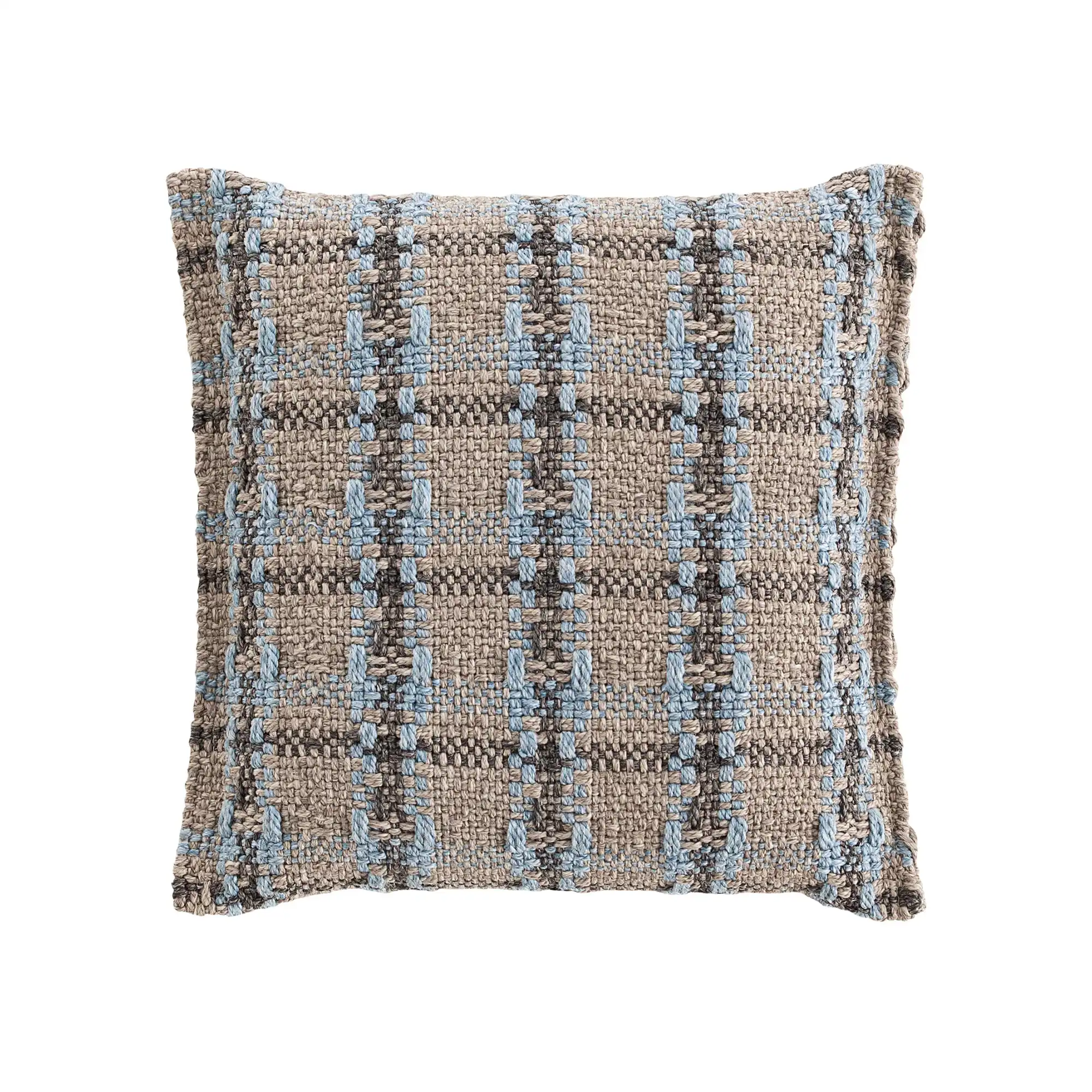 Garden Layers Small Cushion - Checks Blue