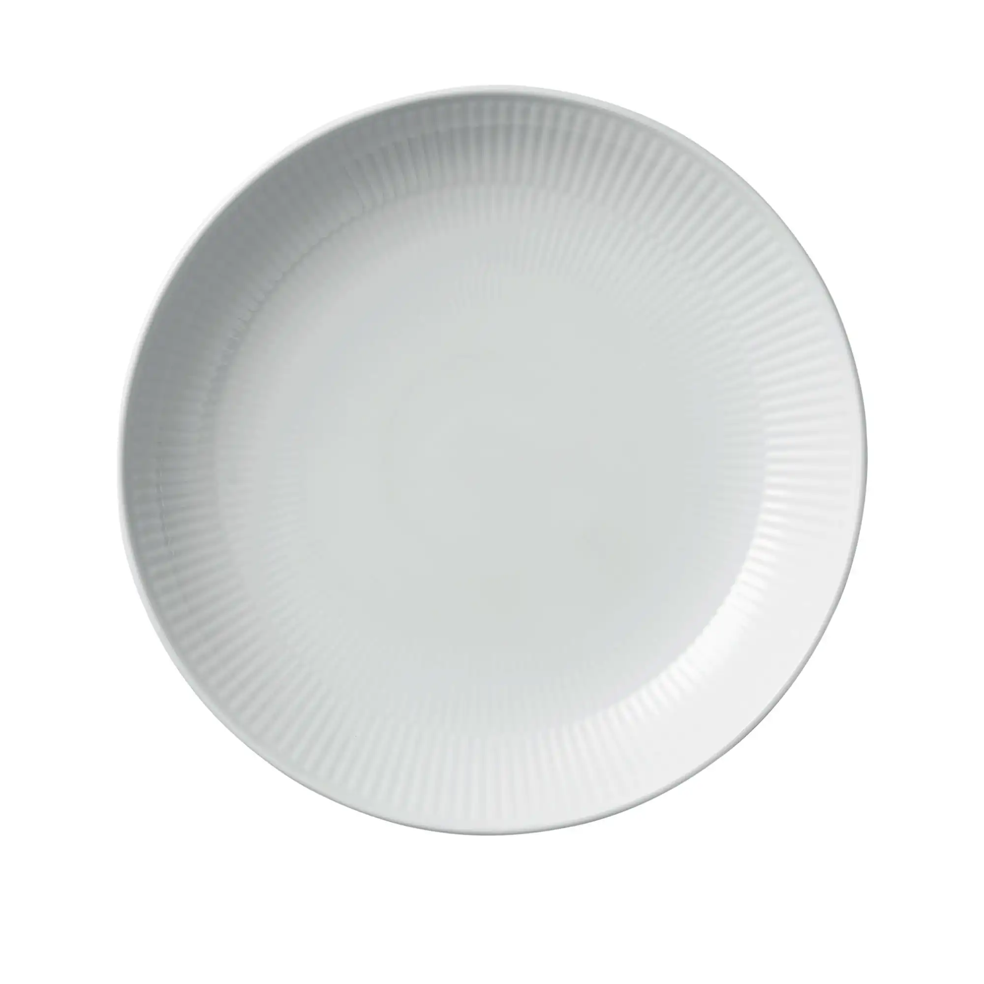 White Fluted Modern Tallrik 25 cm