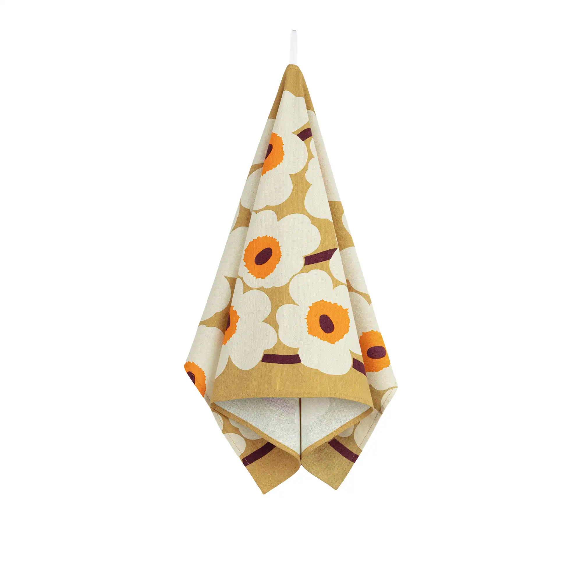 Unikko kökshandduk Caramel, Cream & Warm Orange