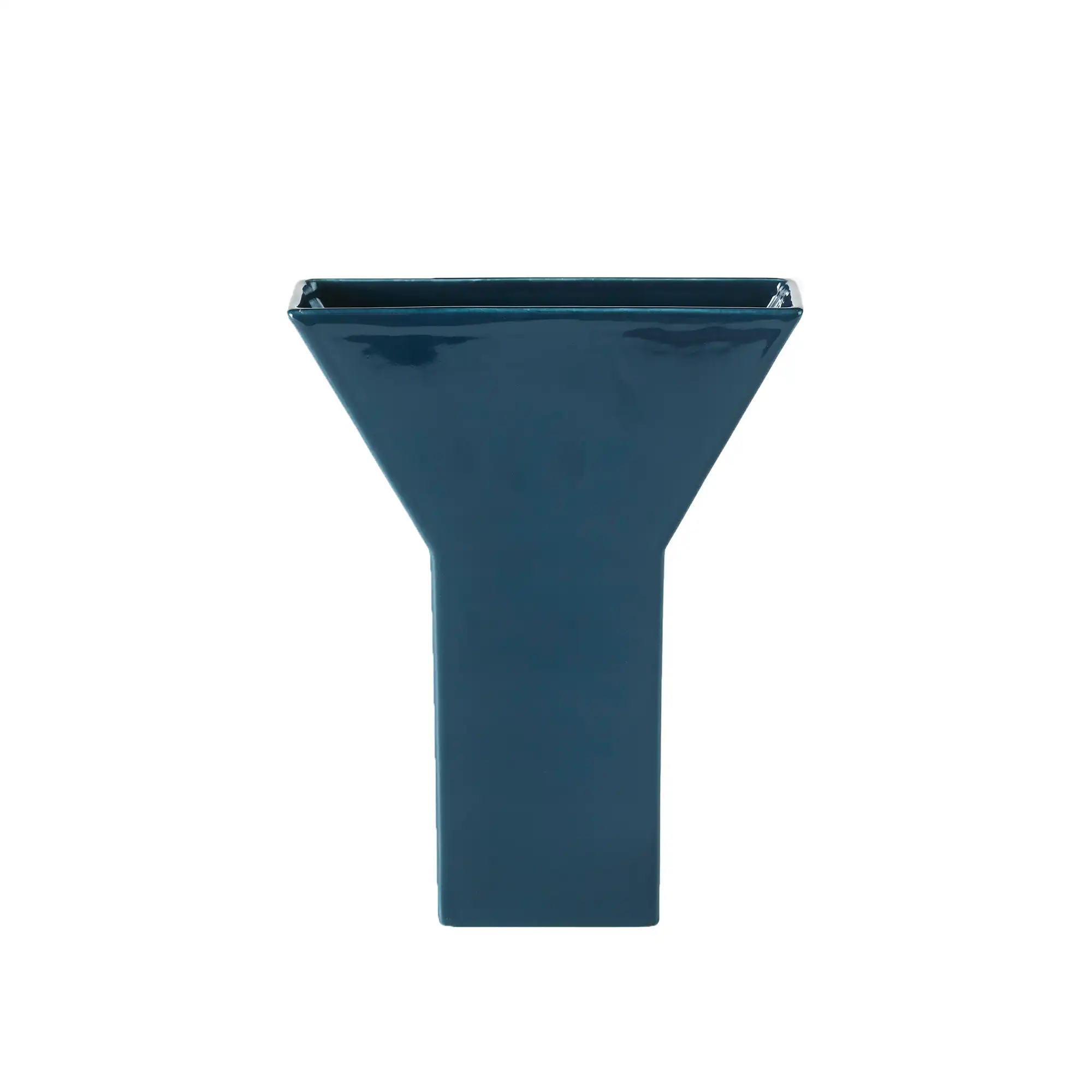 L.A. Triangular Vase Large Opening Blue