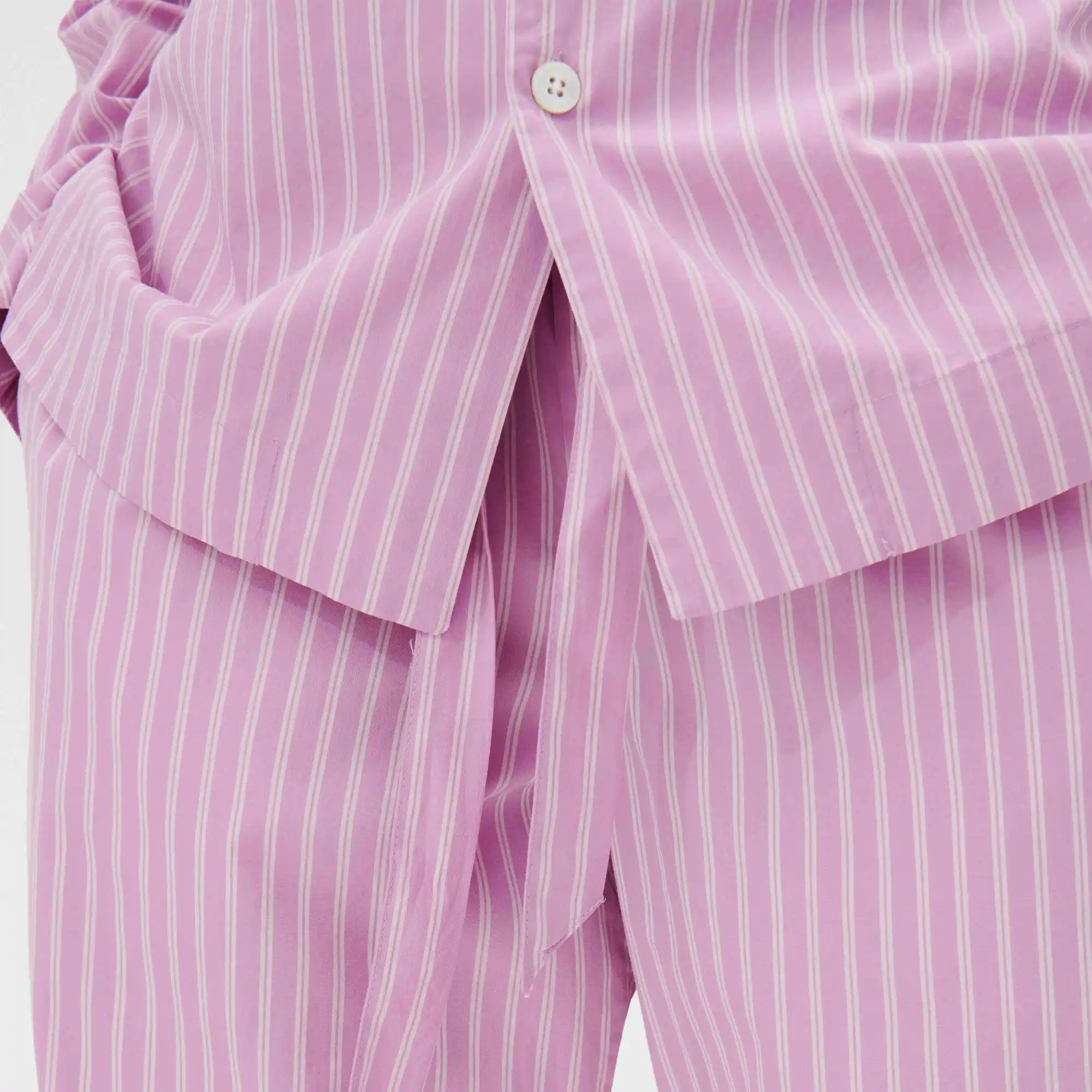 Poplin Pyjamas Pants Purple Pink Stripes