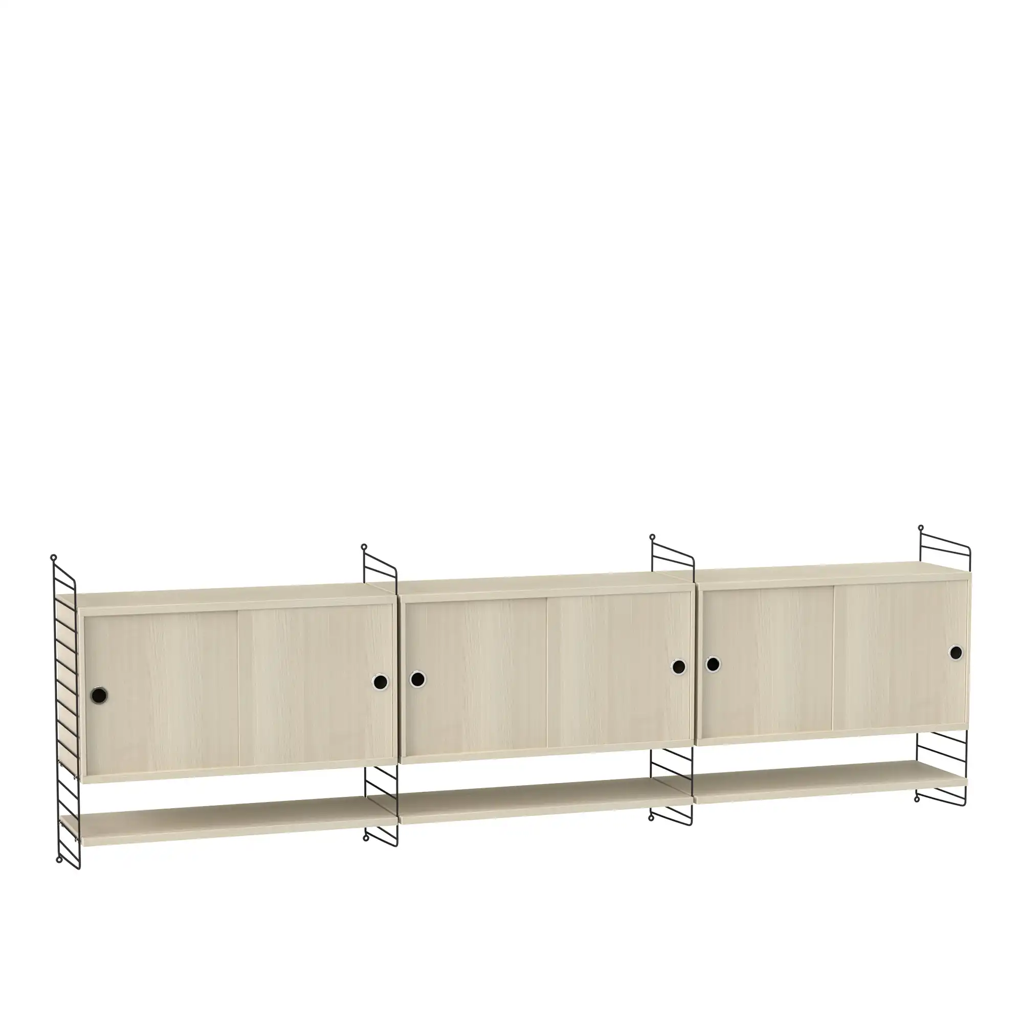 Vardagsrum hyllsystem F ask/svart