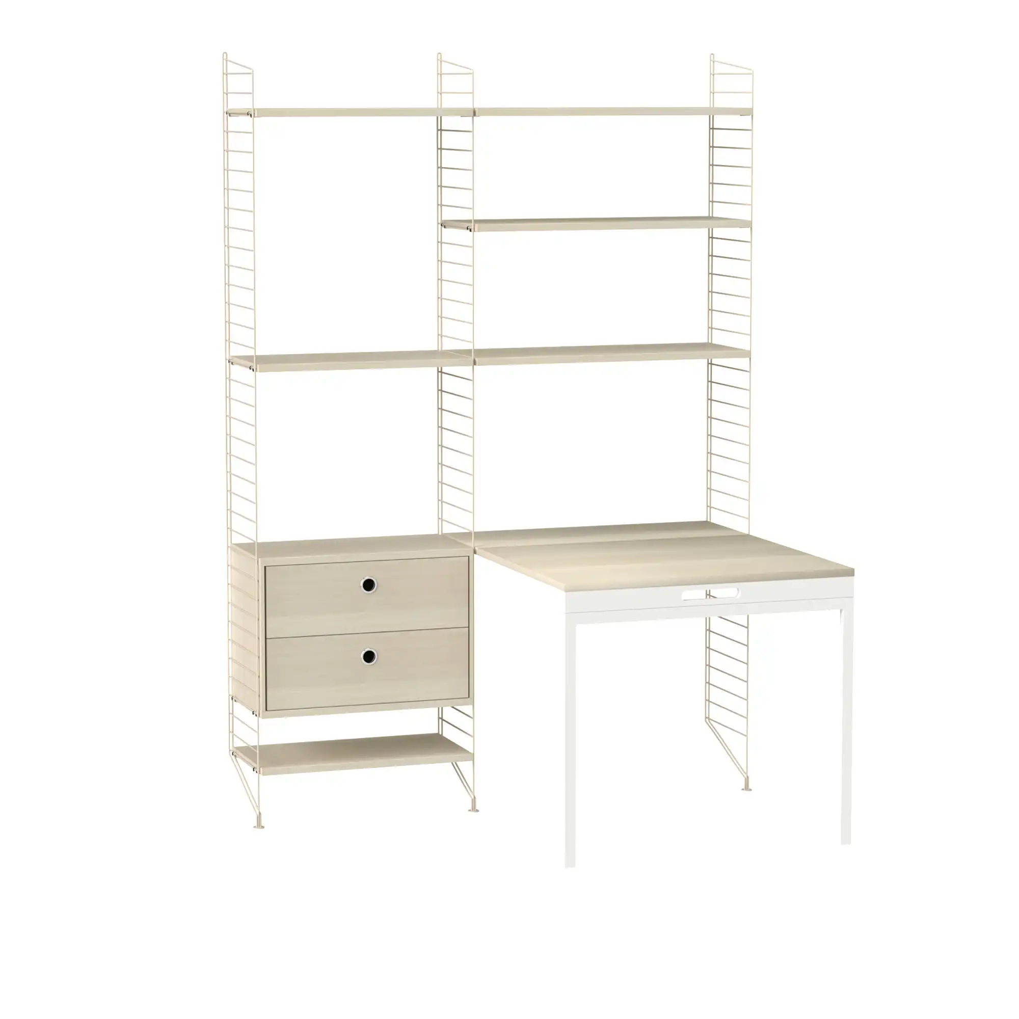 Kontor hyllsystem E ask/beige