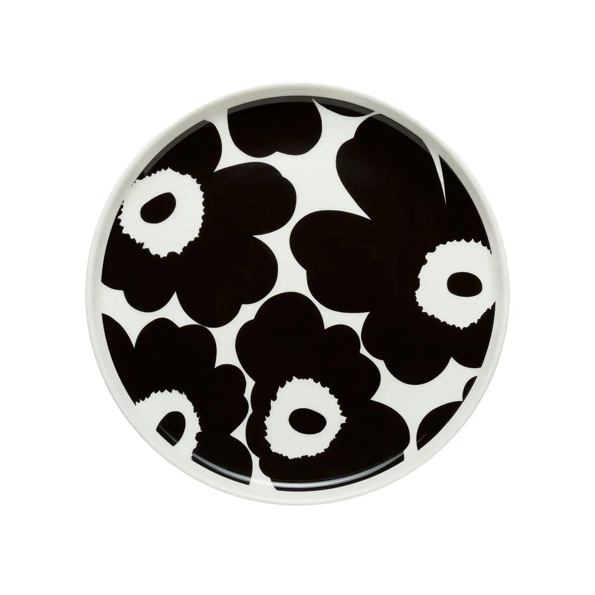 Unikko tallrik 20 cm white black