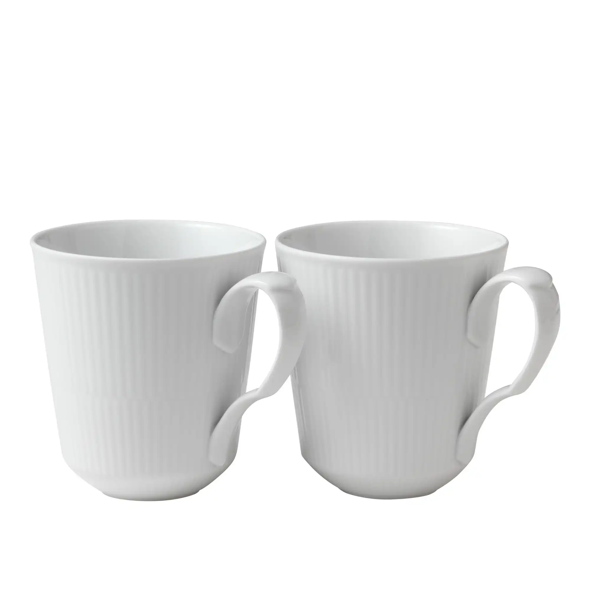 White Fluted Mugg 38 cl 2 st