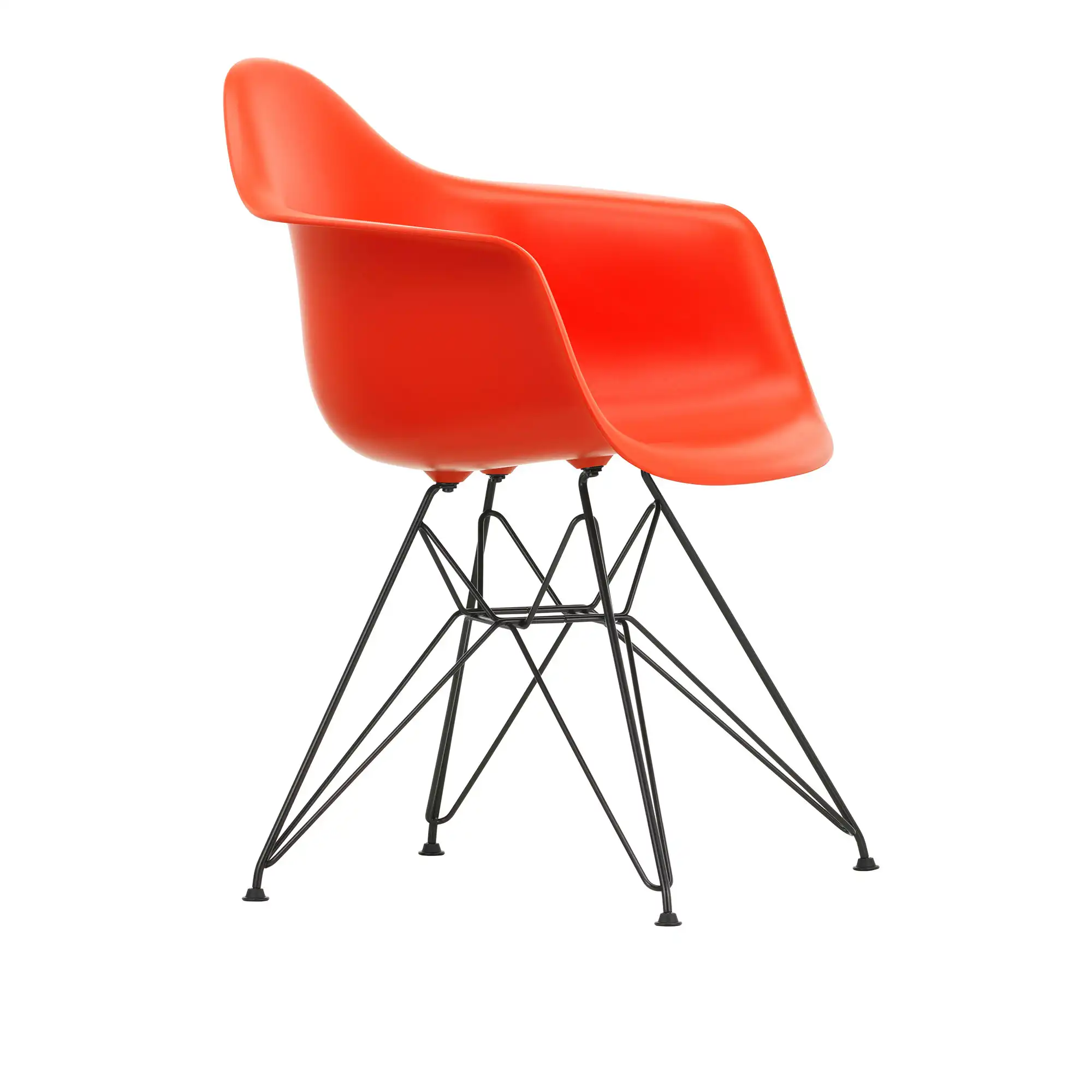 Eames Plastic Armchair DAR 03 Poppy Red Basic Dark Base